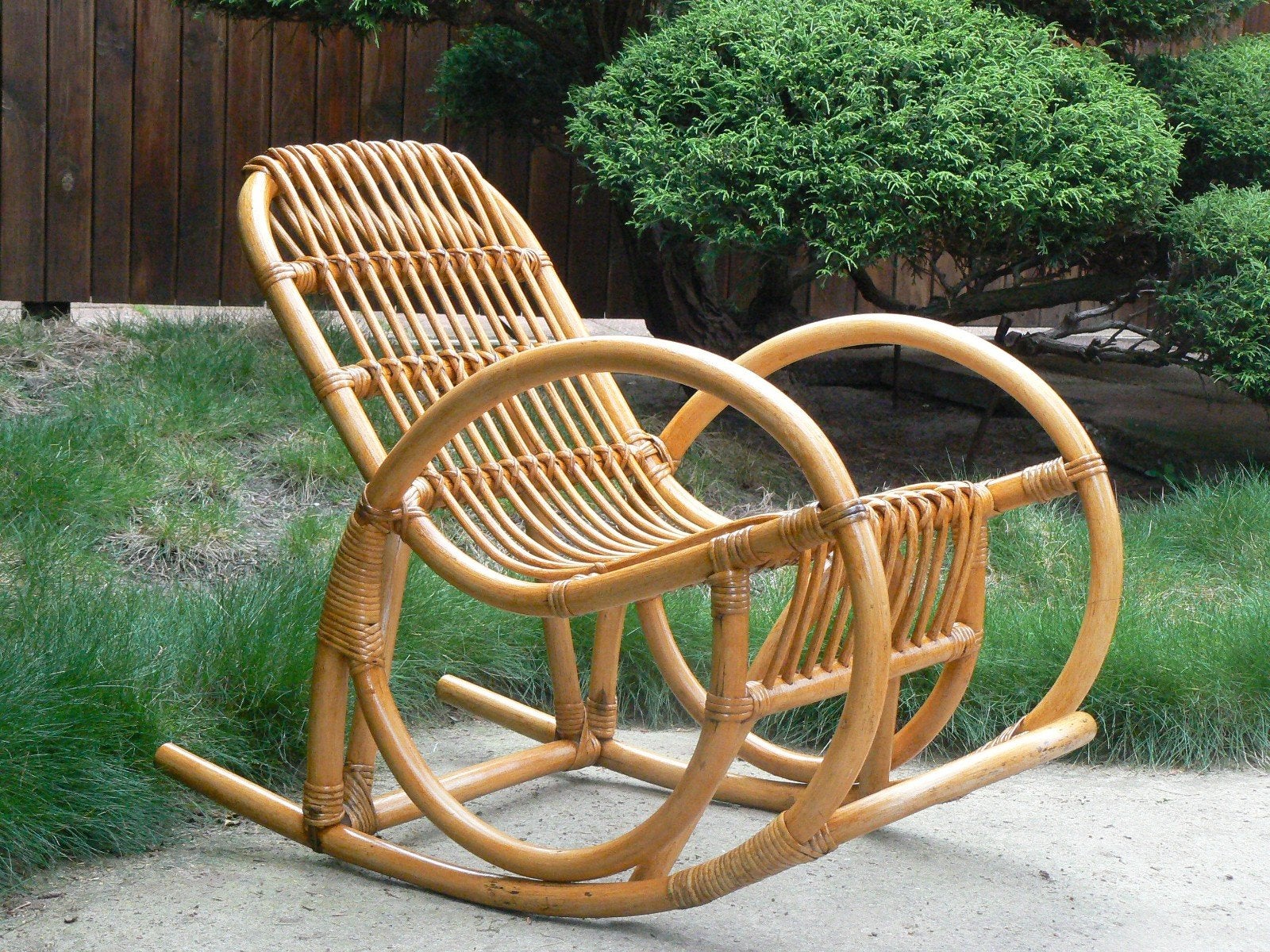 Mooie Vintage Rotan Rohé Kinderschommelstoel, Ophalen of Verzenden, Stoel(en)