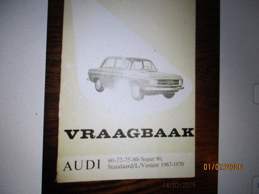 vraagbaak audi 60-72-75-80-super 90-L-1967-1970, Auto diversen, Handleidingen en Instructieboekjes, Ophalen of Verzenden