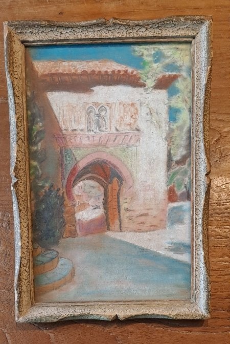 schilderij Poorte vaan Mestreech 1949 Pierre Sieben, Bijzondere lijst, Ophalen of Verzenden, Olieverf, Klassiek