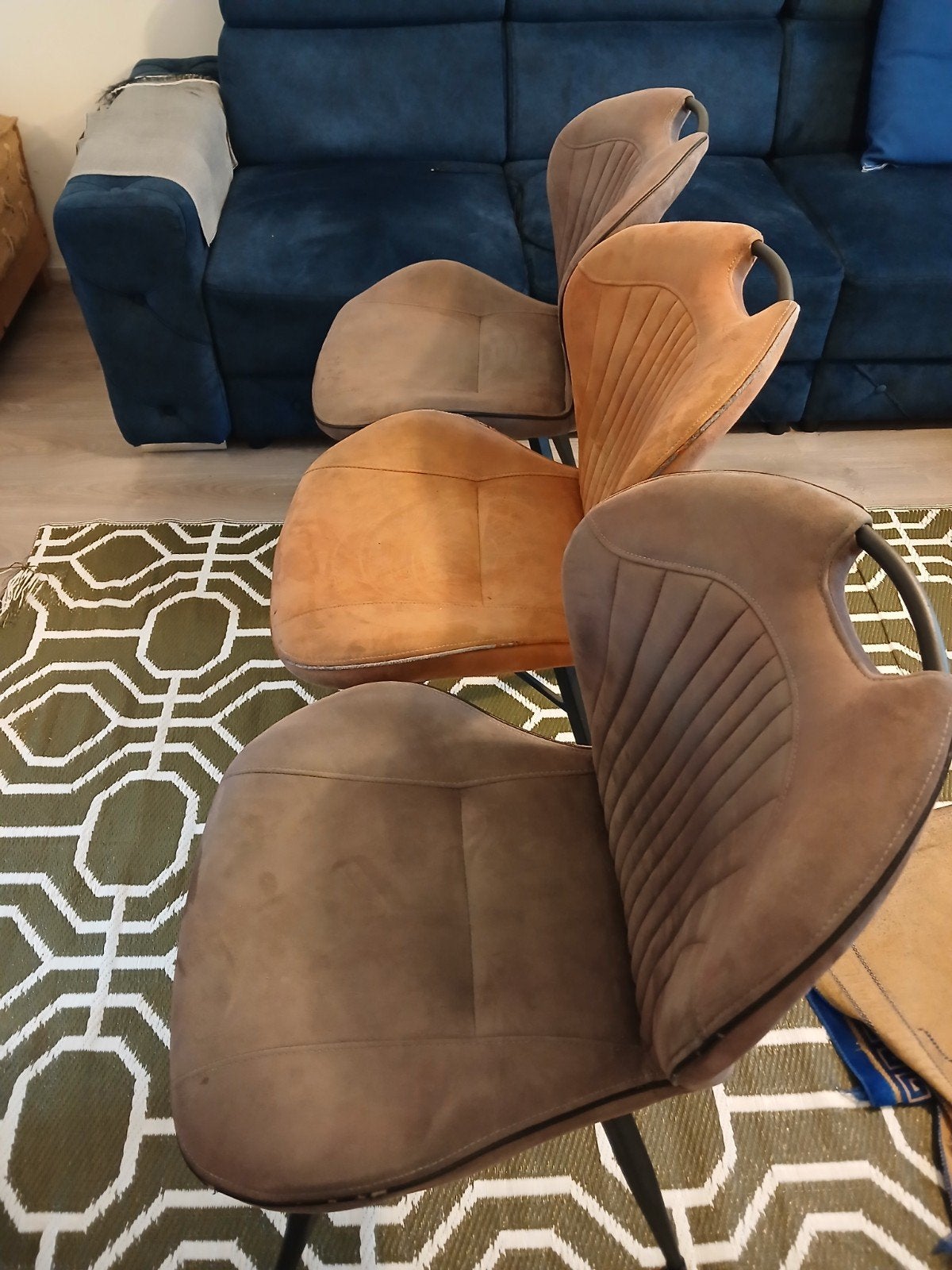 Set van 6 comfortabele eetkamerstoelen, Huis en Inrichting, Bruin, Ophalen of Verzenden, Zo goed als nieuw, Metaal