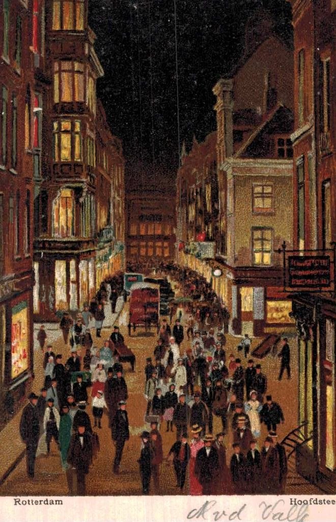 ROTTERDAM  Hoofdsteeg 's Avonds, Ophalen of Verzenden, Voor 1920, Gelopen, Zuid-Holland