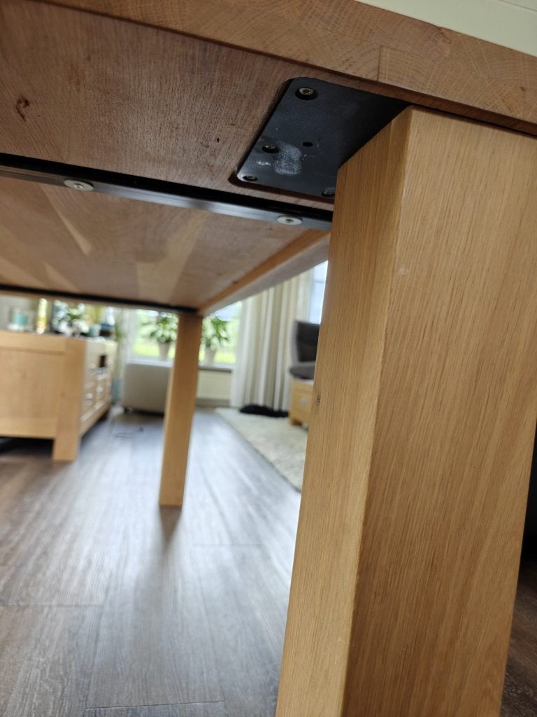 Eettafel licht eiken, Ophalen, Gebruikt, Eikenhout, 50 tot 100 cm