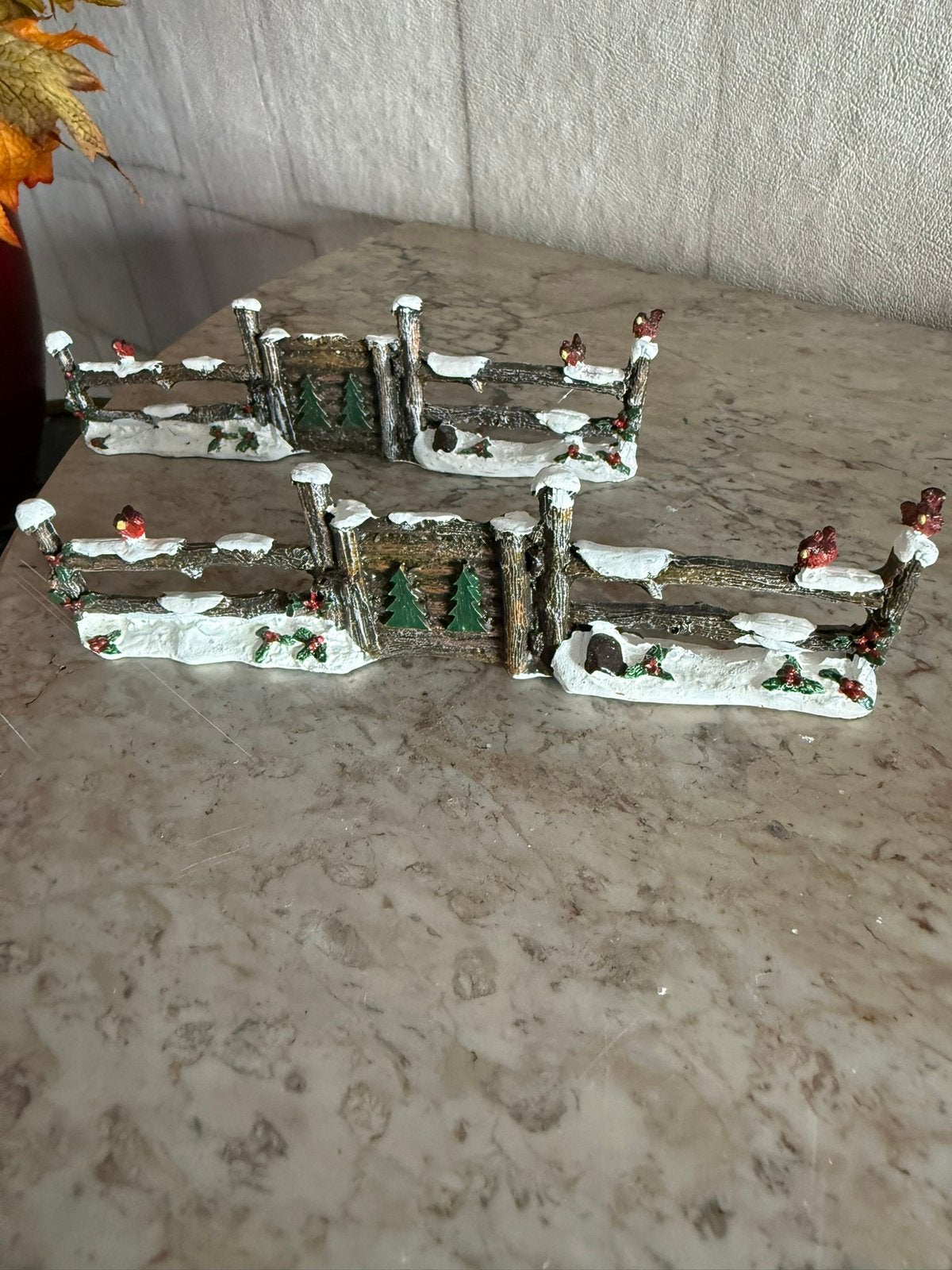 Intratuin kerstdorpminiatuur hek met sneeuw, Ophalen of Verzenden, Zo goed als nieuw