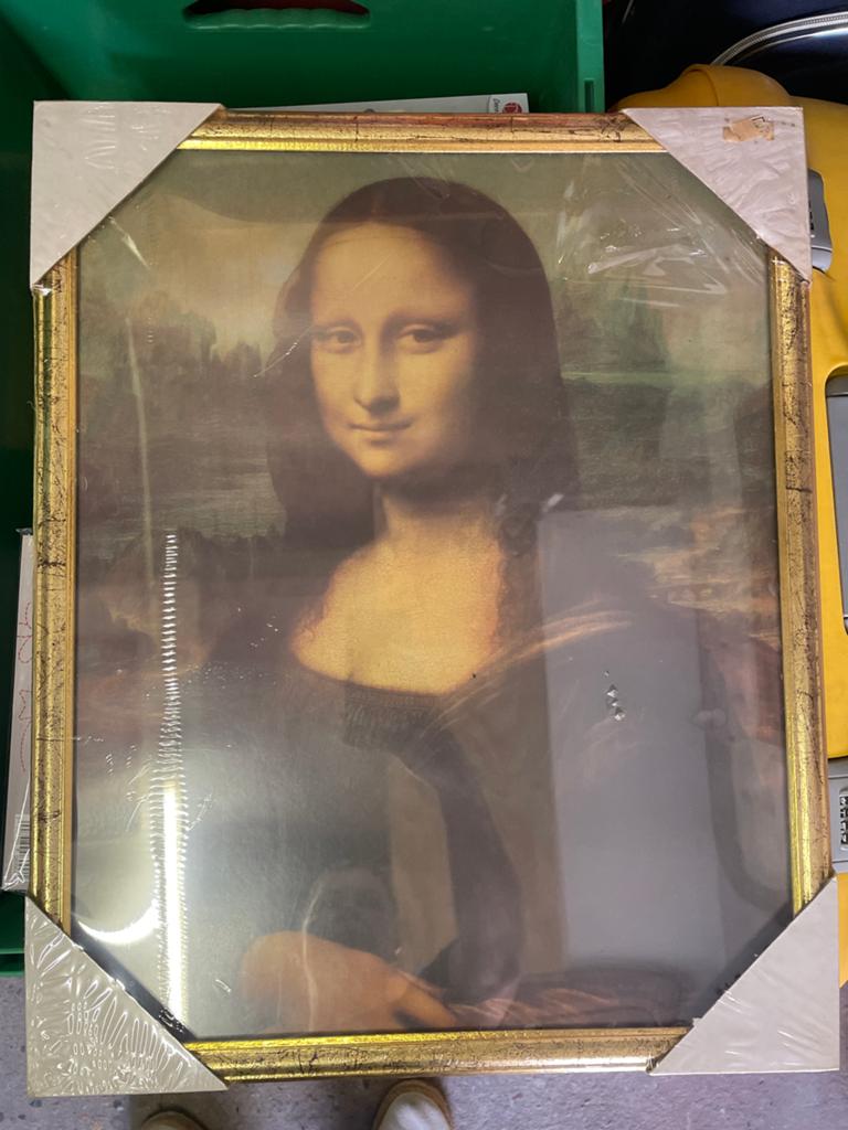 Mona Lisa reproductie in goudkleurige lijst, Ophalen of Verzenden