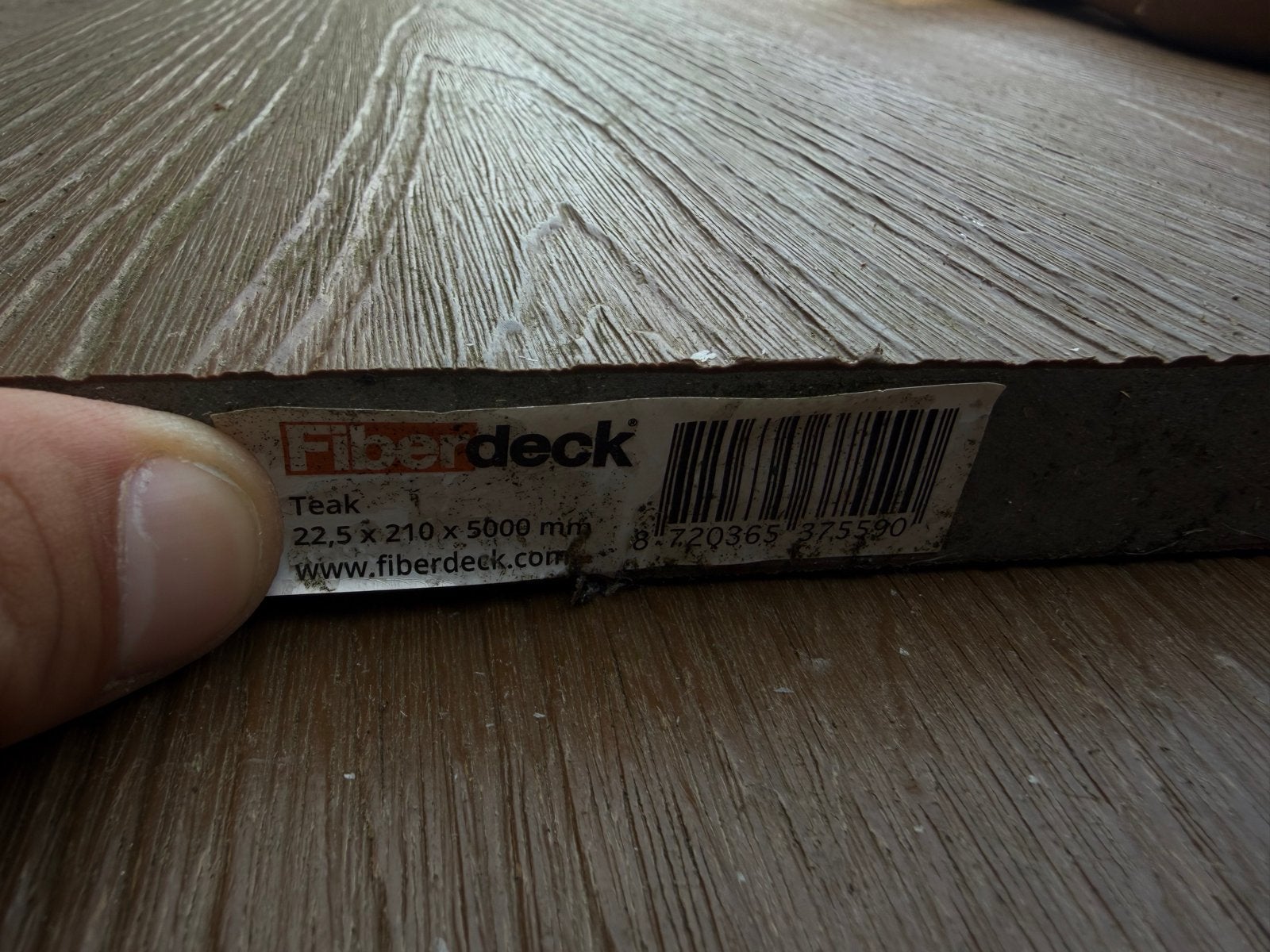 Fiberdeck Teak Composiet Terrasplank 22,5x210x5000 mm, Ophalen, Nieuw, Composiet