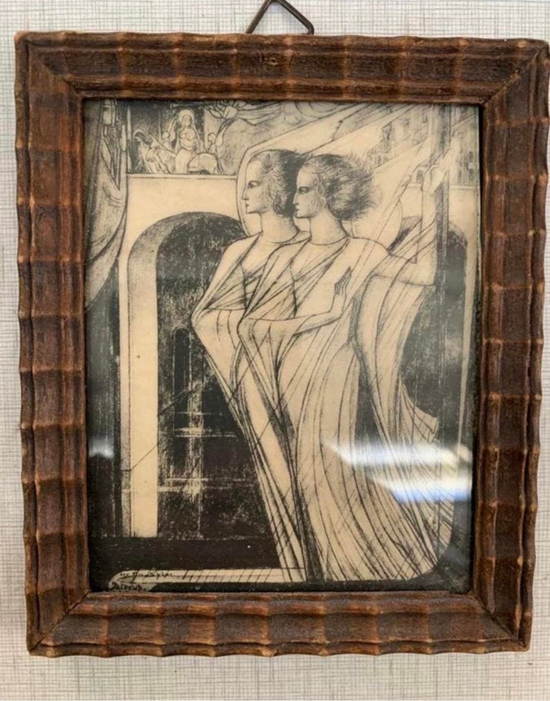 lithografie of ets van Jan Toorop De vlucht naar Egypte"., Ophalen of Verzenden
