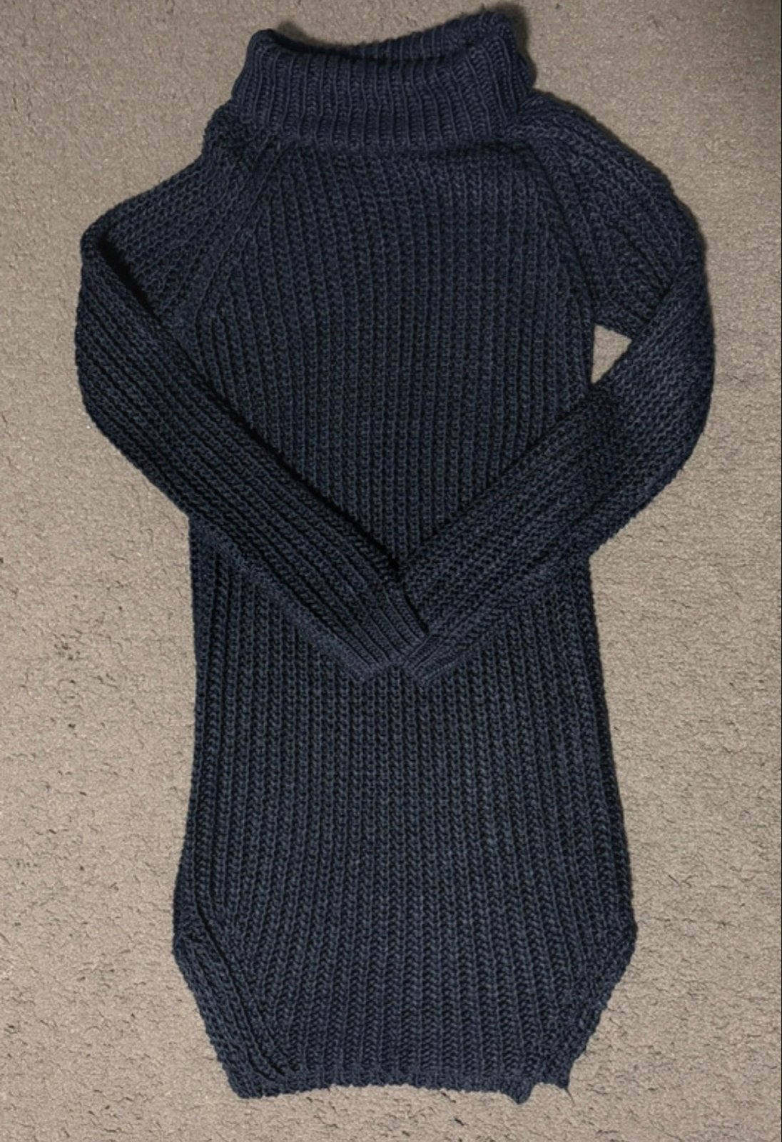 Donkerblauwe gebreide jurk - Maat S, Kleding | Dames, Ophalen of Verzenden, Gedragen, Maat 36 (S), Blauw
