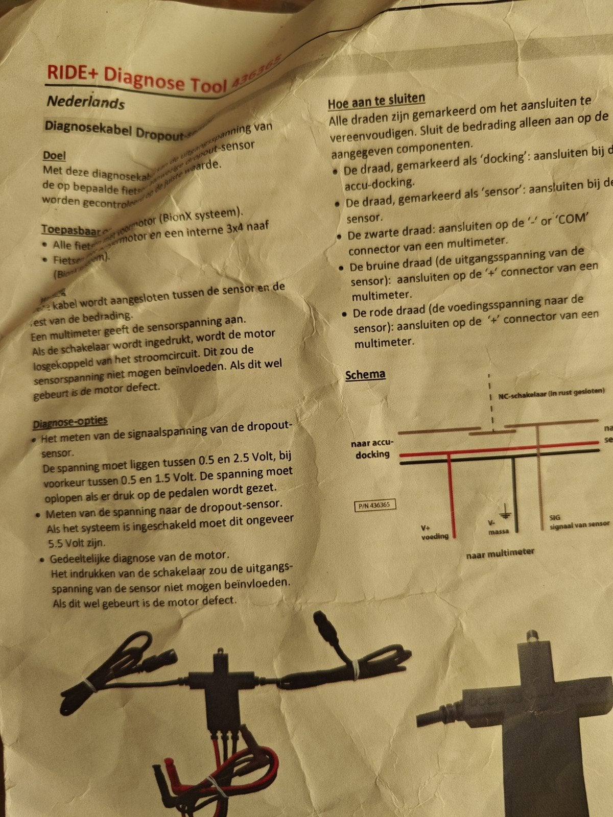 BionX Diagnosetool 436365 voor e-bike dropout sensor test, Ophalen of Verzenden, Nieuw, Gereedschapsset