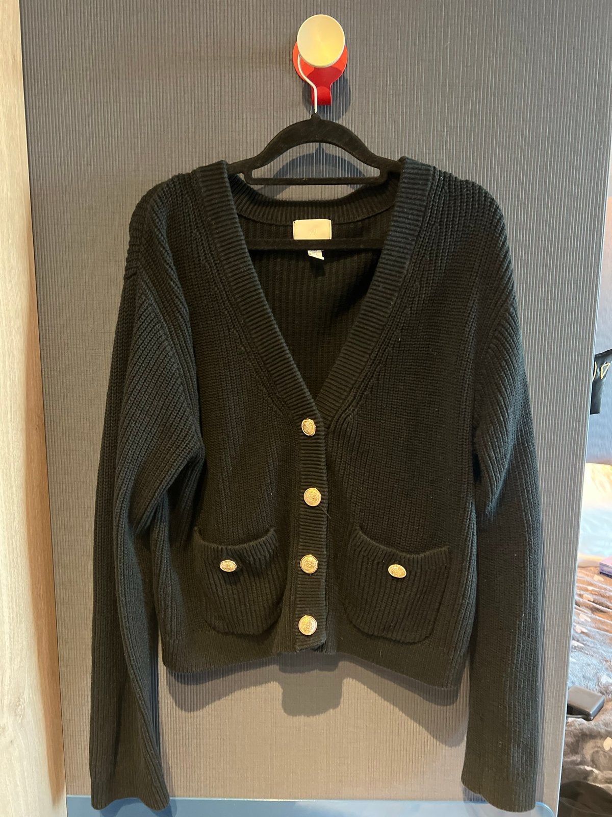 Zwart Oversized H&M Vest met Gouden Knopen, Ophalen of Verzenden, Gedragen, Maat 36 (S), Zwart