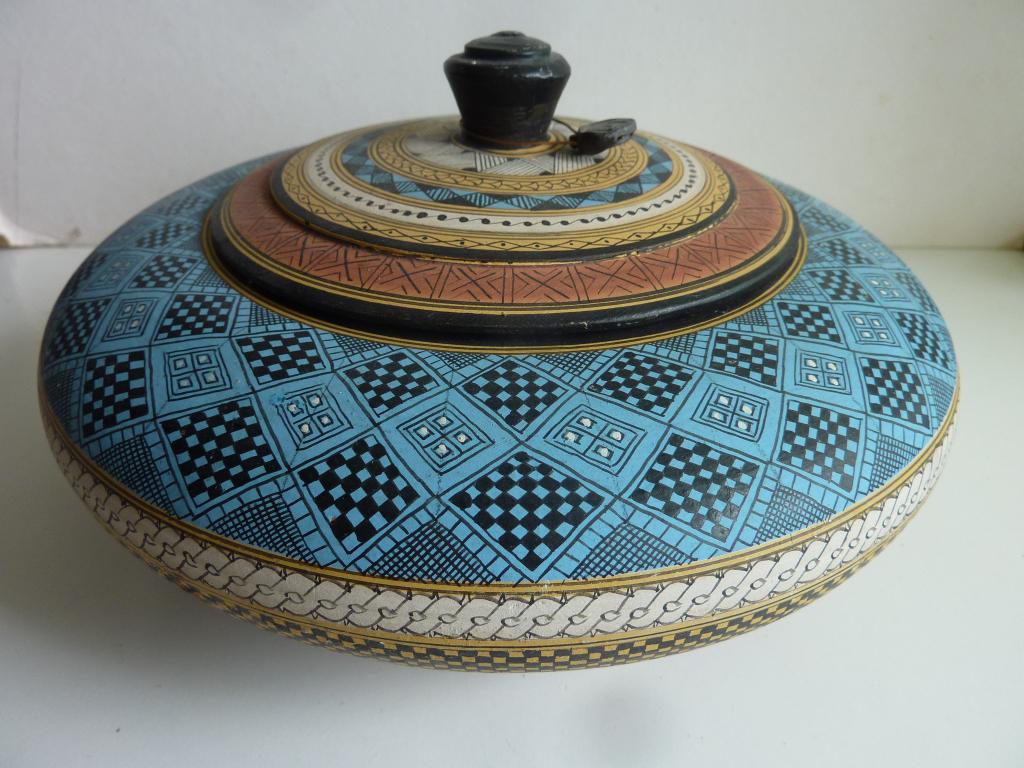 Aardewerk dekselpot, rhodian period 630-620 BC, copy, Antiek en Kunst, Ophalen of Verzenden