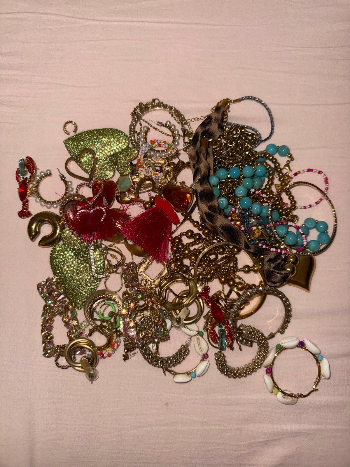 Grote Sieradenpot: Kettingen, Armbanden, Ringen, Oorbellen, Sieraden, Tassen en Uiterlijk, Verzenden, Zo goed als nieuw