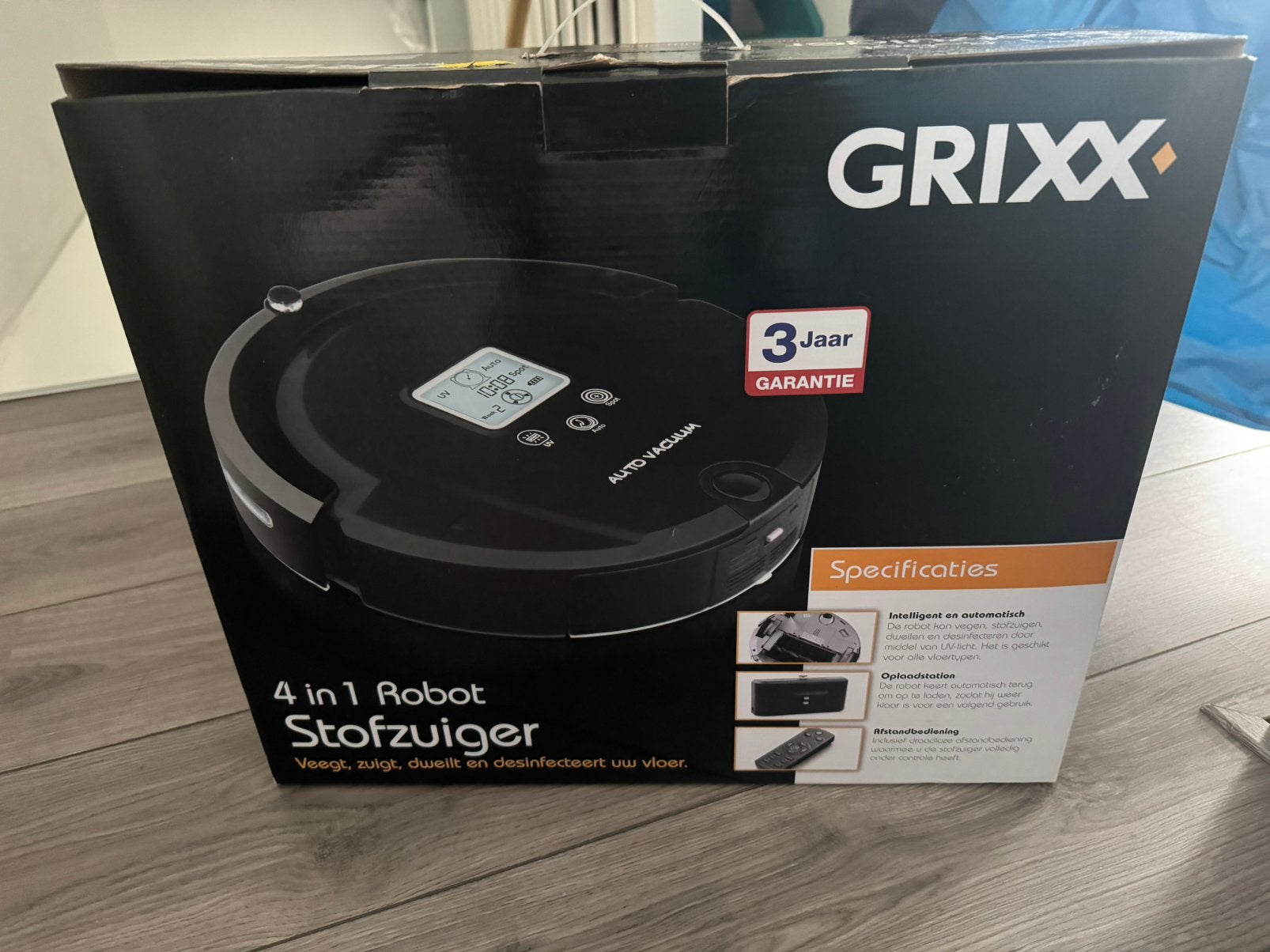 Nieuw in doos: Grixx Robot Stofzuiger (Eenvoudig basismodel), Ophalen of Verzenden, Nieuw, Robotstofzuiger, Overige merken
