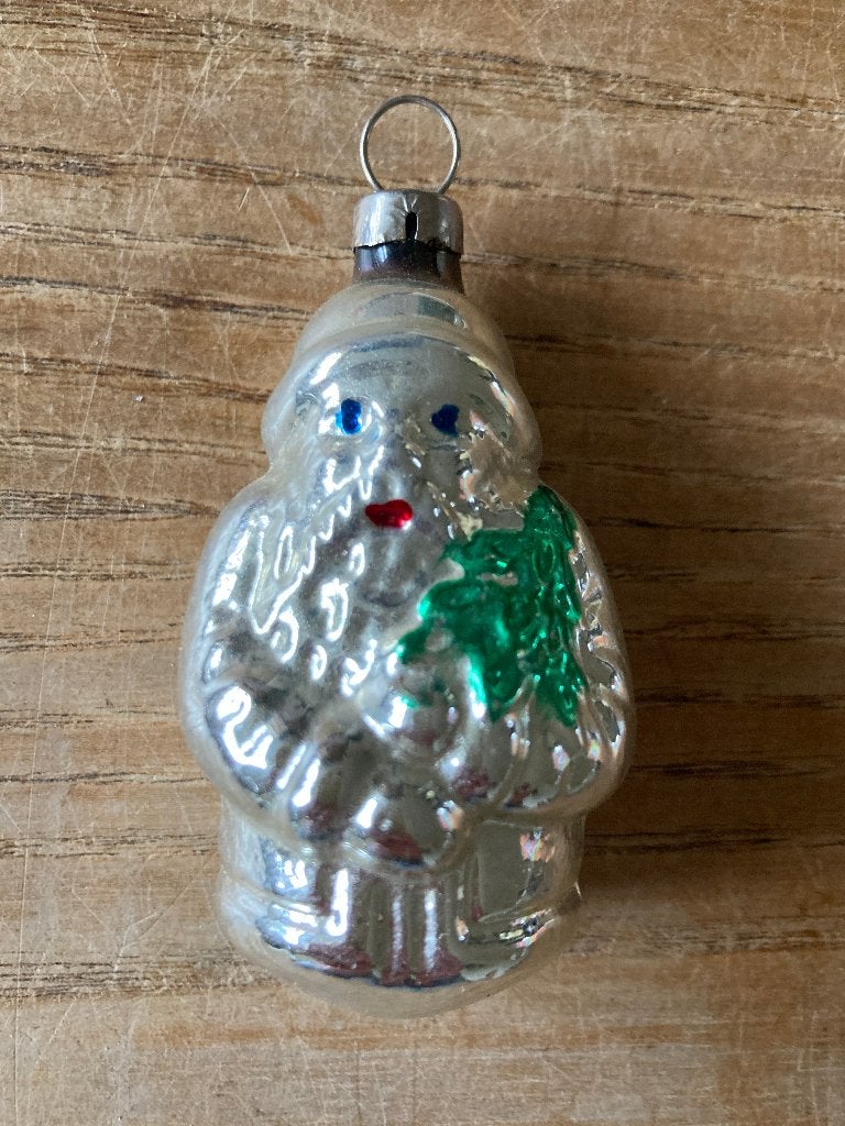 Vintage kerstbal mannetje kerstman, Ophalen of Verzenden, Gebruikt