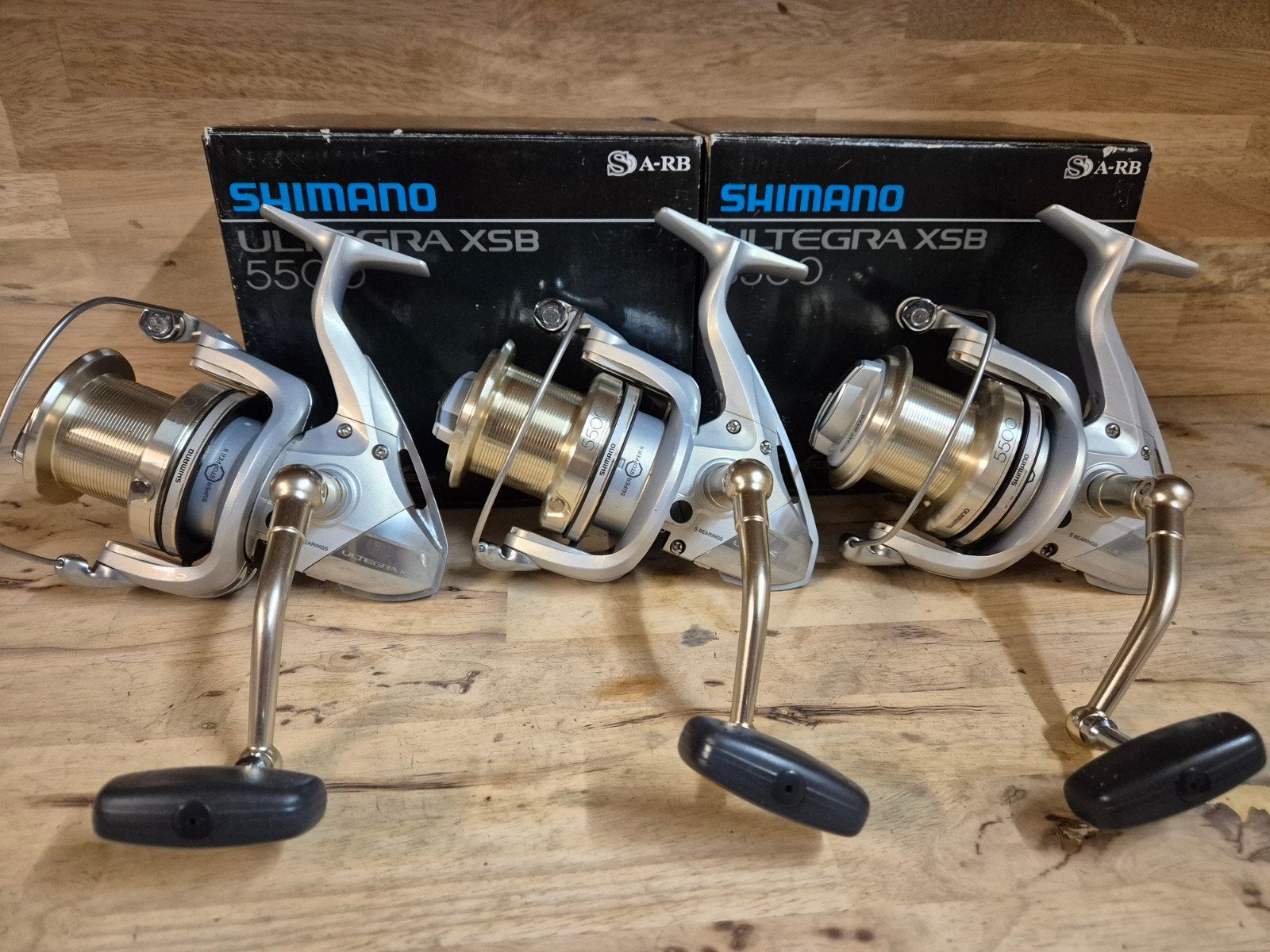 3x shimano ultegra 5500xsb longcast molens., Watersport en Boten, Hengelsport | Karpervissen, Ophalen of Verzenden, Zo goed als nieuw