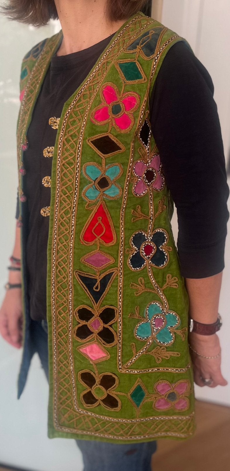 Vintage Afghaans vest Geborduurd vest uit de jaren 60, Ophalen of Verzenden, Zo goed als nieuw