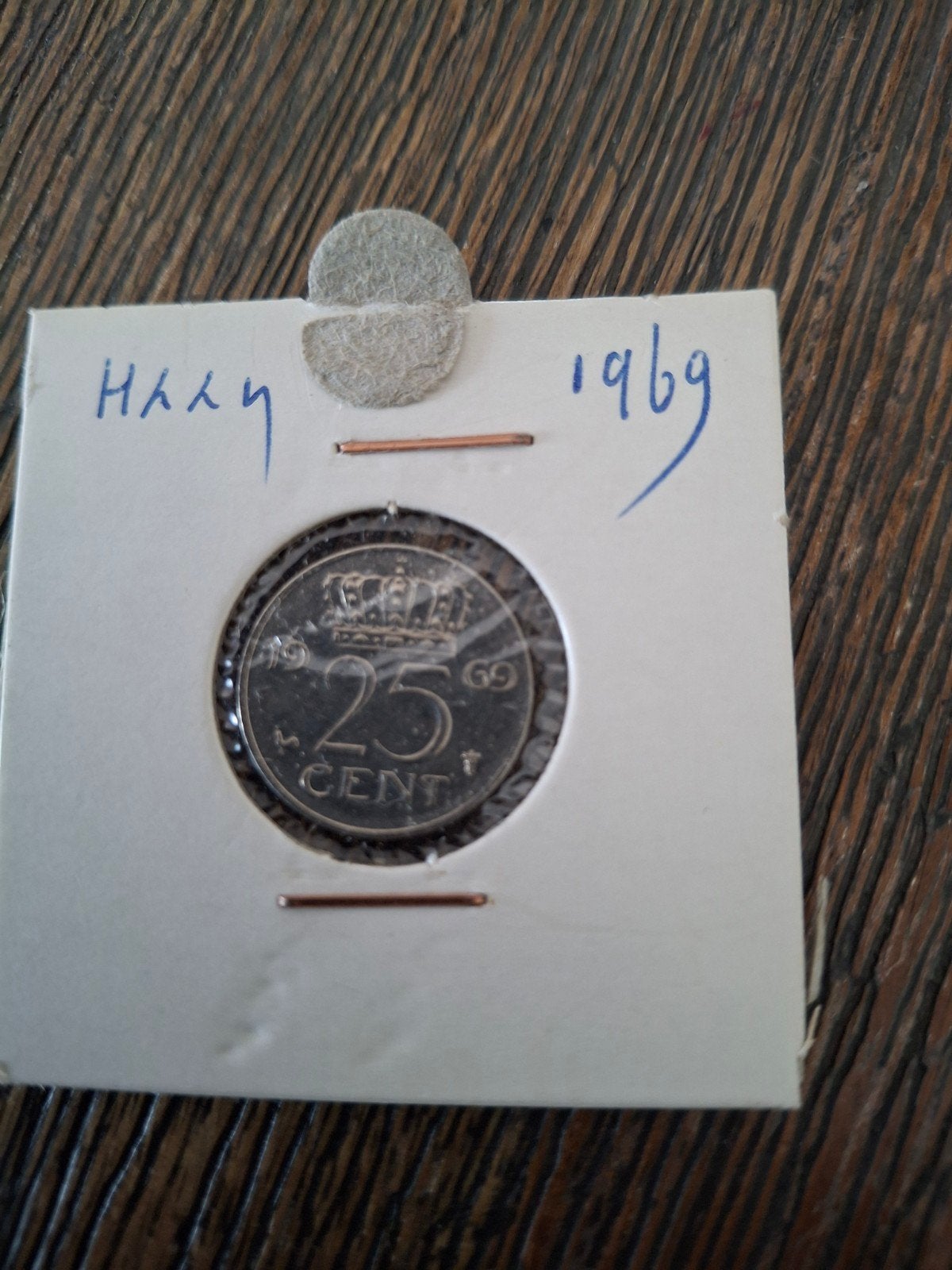 Ned.  25 cent munt (kwartje) uit 1969 - Koningin Julian, Postzegels en Munten, Munten | Nederland, Ophalen of Verzenden, Koningin Juliana