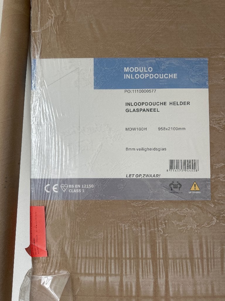 Douchewand glas 100x210cm, Ophalen, Nieuw, Glas, Douche