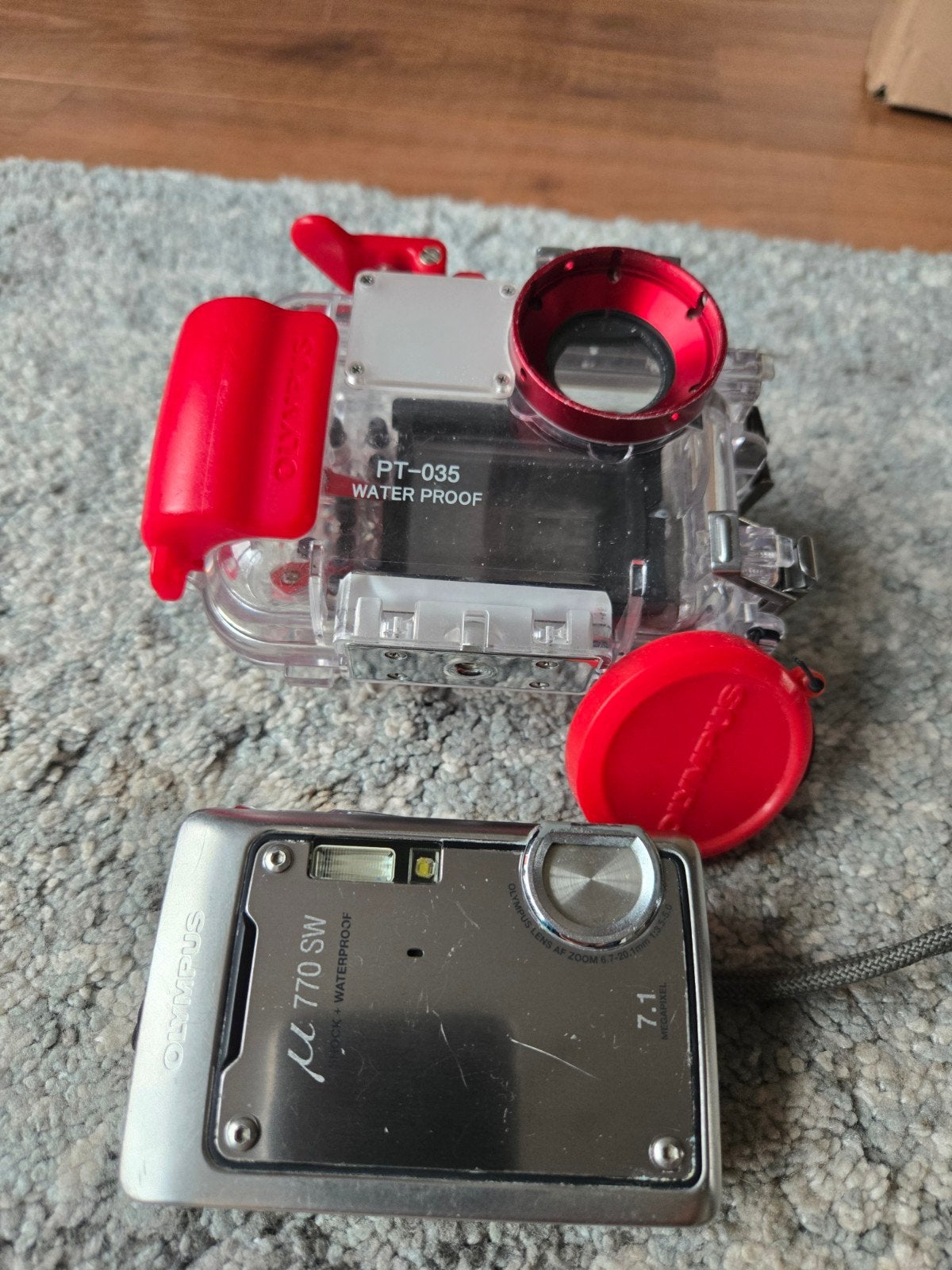 Olympus 770 SW complete set met onderwaterhuis, Ophalen of Verzenden