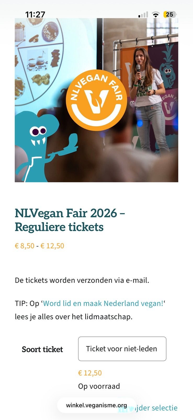 2 Tickets NL Vegan Fair 19/9 in Rotterdam, Tickets en Kaartjes, Twee personen, Overige soorten