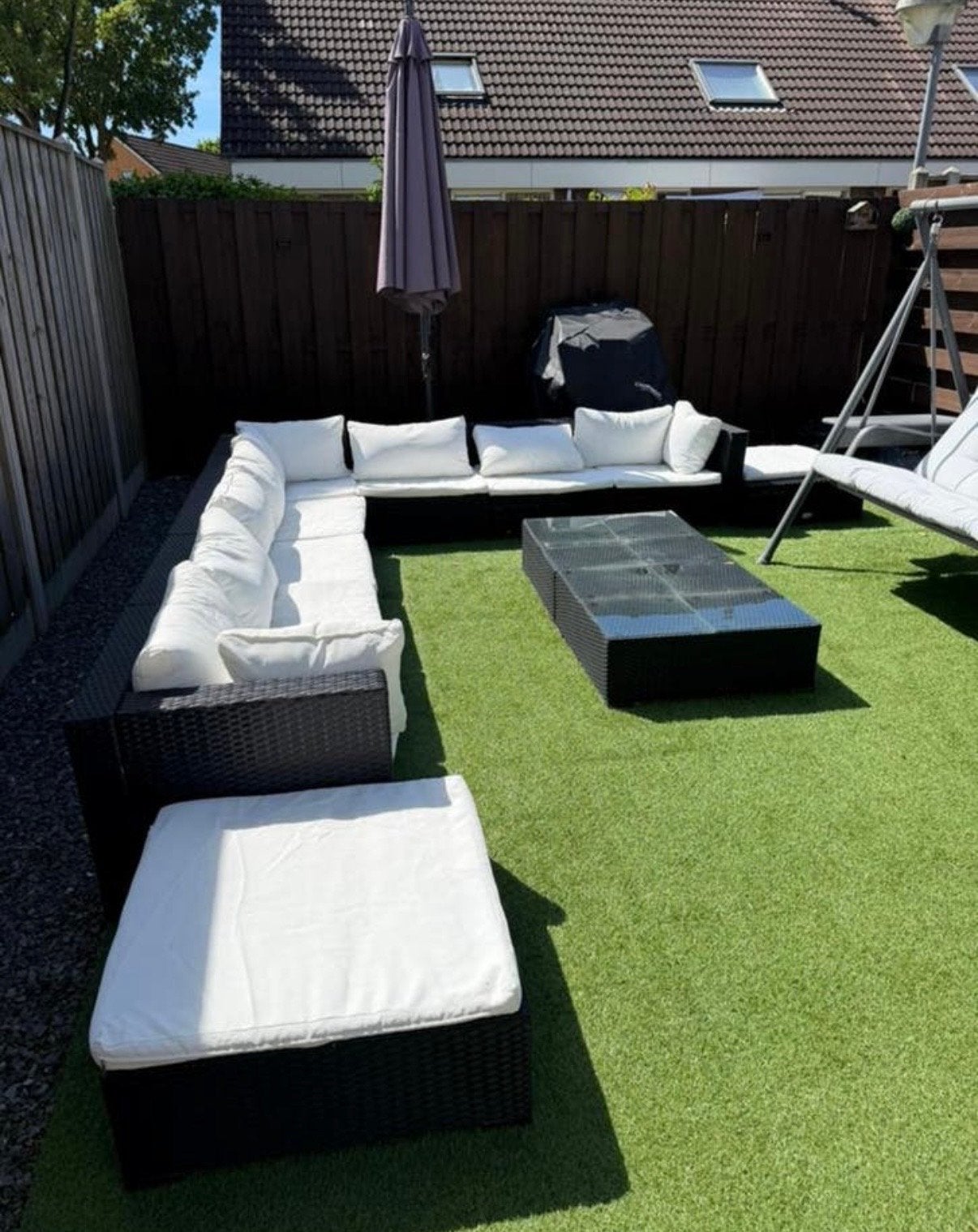 vidaXL 12-delige Loungeset met kussens poly rattan zwart, Tuin en Terras, Tuinsets en Loungesets, Ophalen, Gebruikt, Meer dan 8 zitplaatsen