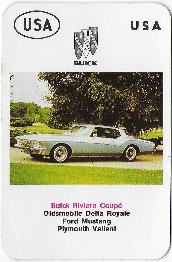 ak1025 -- Autokaartje USA Buick Riviera Coupé, Ophalen of Verzenden, Zo goed als nieuw, Auto's