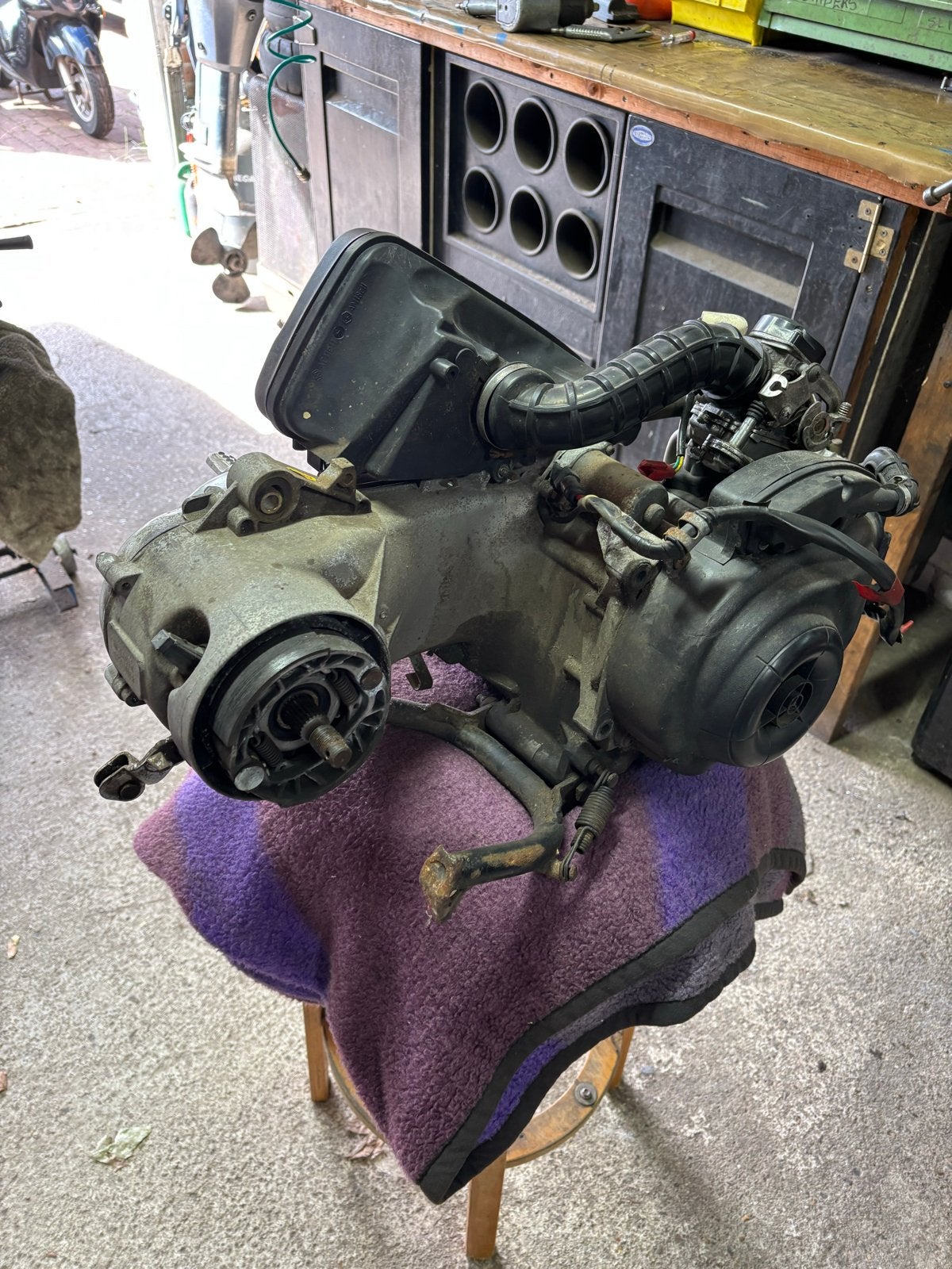 Piaggio 10 inch 4-takt 2V motorblok., Ophalen, Gebruikt, Blok, Piaggio