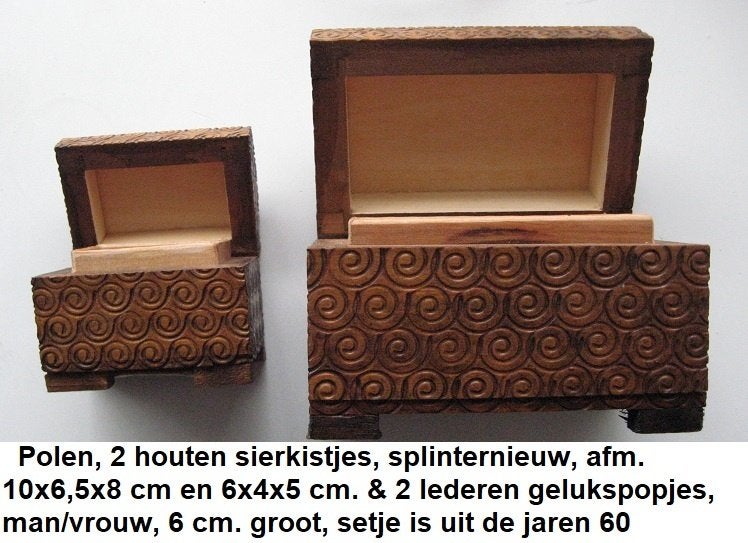 set Poolse sierkistjes met gelukspopjes, jaren 60, nieuw, Ophalen of Verzenden, Nieuw