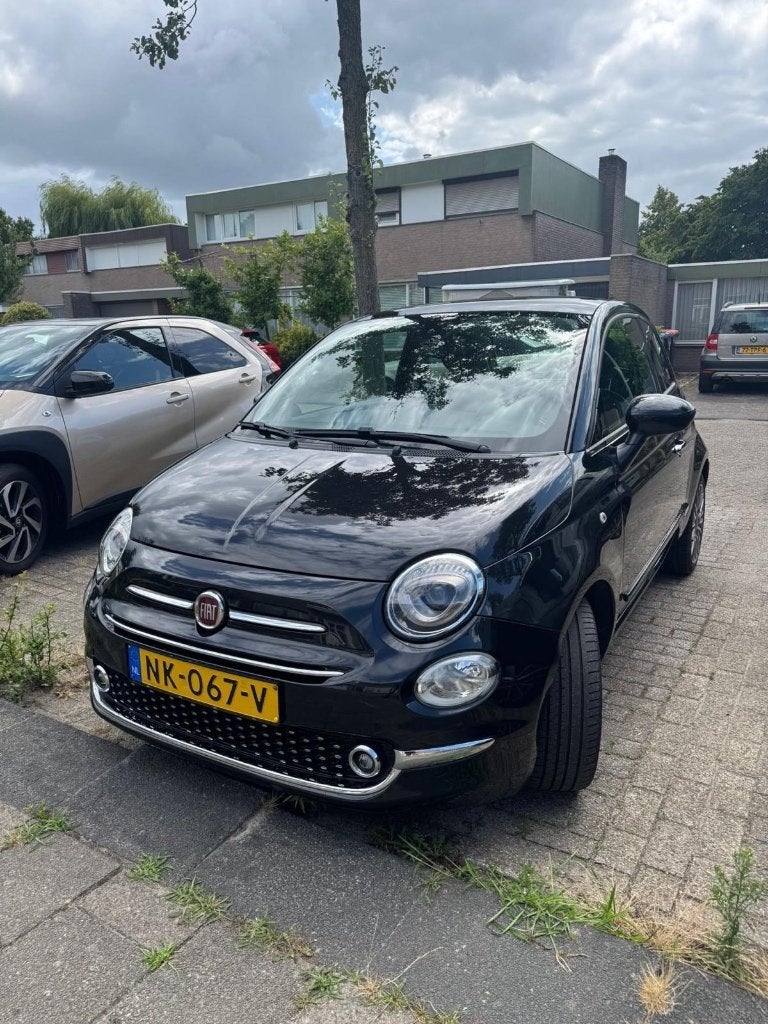 Fiat 500 Twinair Turbo 80pk 2017 Zwart, Auto's, Voorwielaandrijving, 31 €/maand, Origineel Nederlands, Handgeschakeld