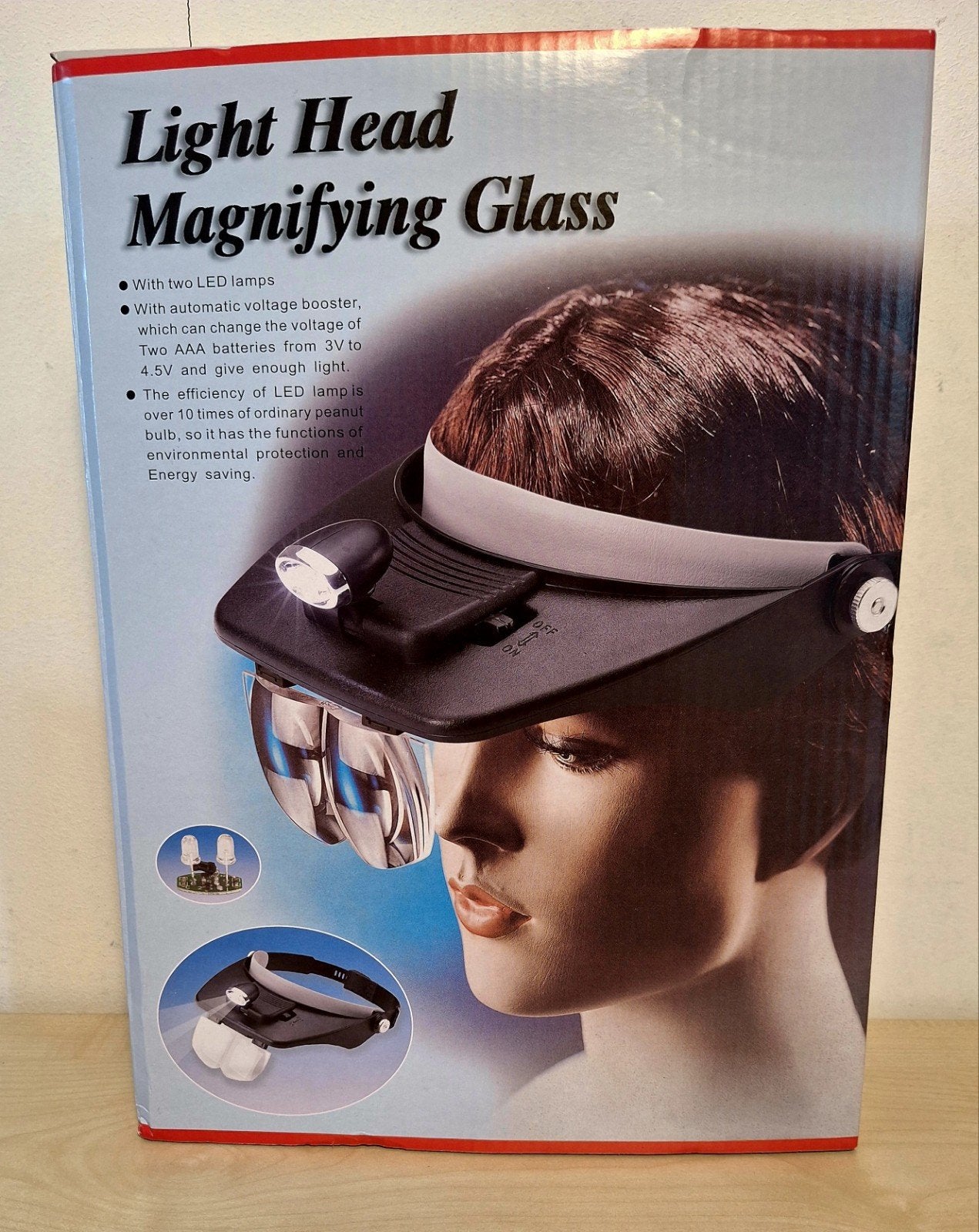 loep met verlichting en hoofdband., Ophalen of Verzenden, Nieuw, Vergrootglas of Loep