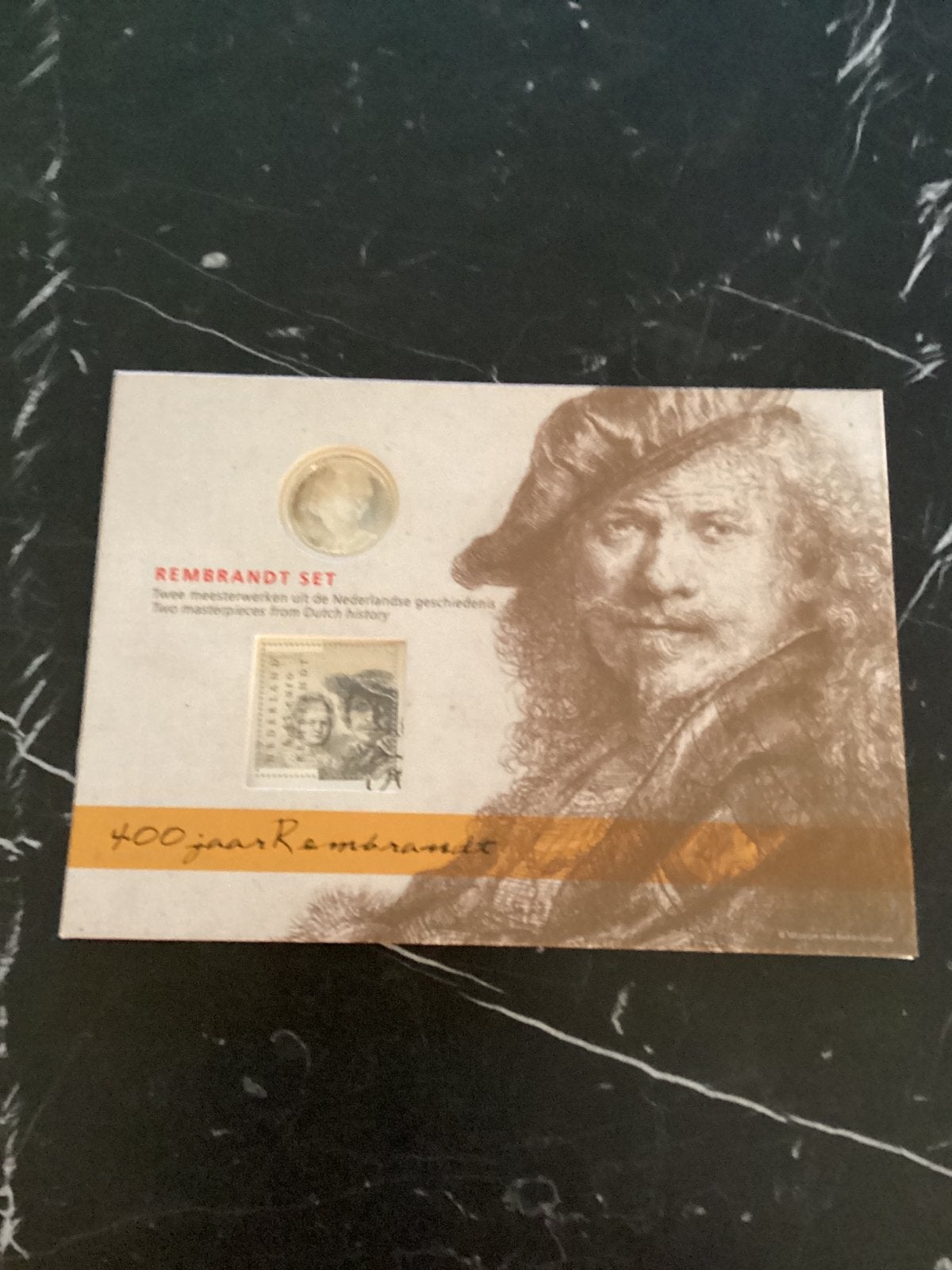 Rembrandt Set: Munt 'Het Rembrandt Vijfje' en Postzegel, Setje, Koningin Beatrix, Zilver, Euro's