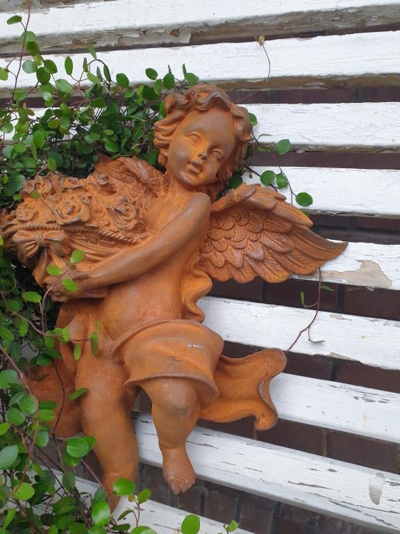wandengel , gietijzer, Tuin en Terras, Tuinbeelden, Nieuw, Overige typen, Metaal, Ophalen of Verzenden