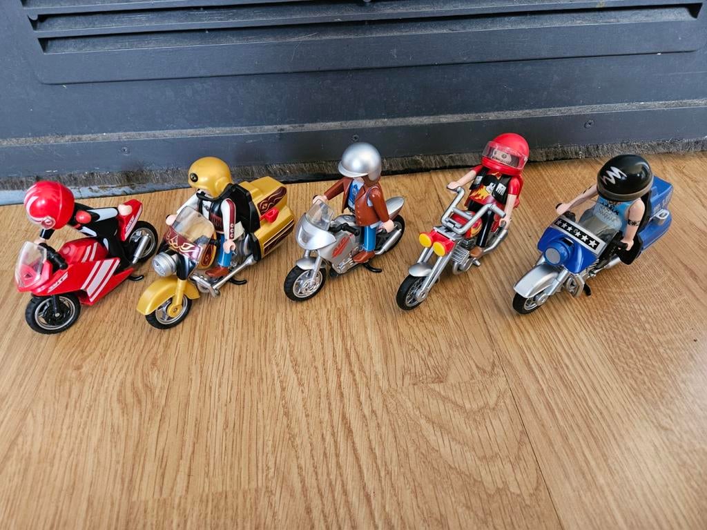 Playmobil Motorclub Motoren met bikers - 5 Stuks, Ophalen of Verzenden, Gebruikt, Los playmobil