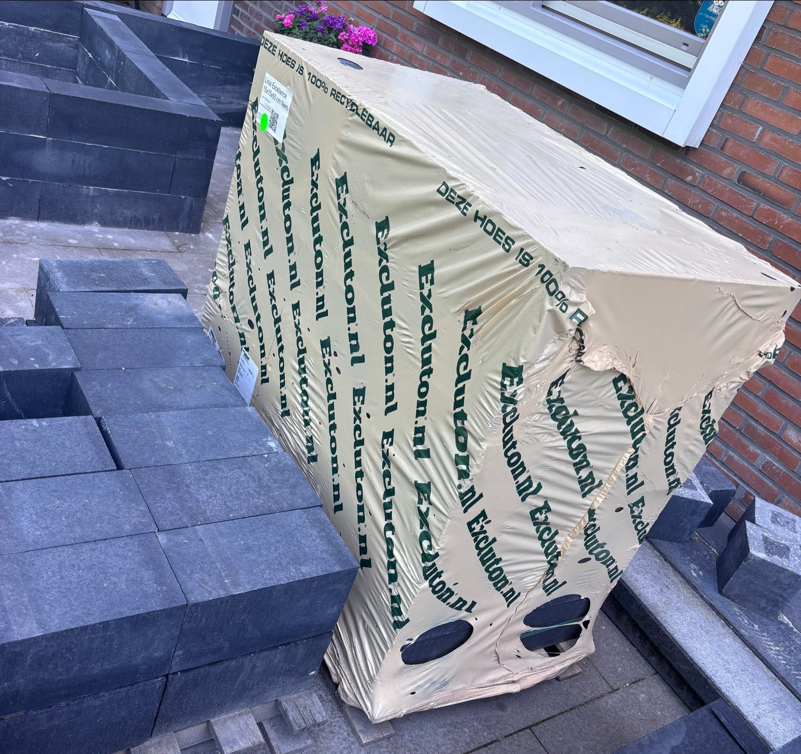 NIEUW! Stapelblokken Antraciet/Zwart 15x15x60cm, Ophalen, Nieuw, 10 m² of meer, Beton
