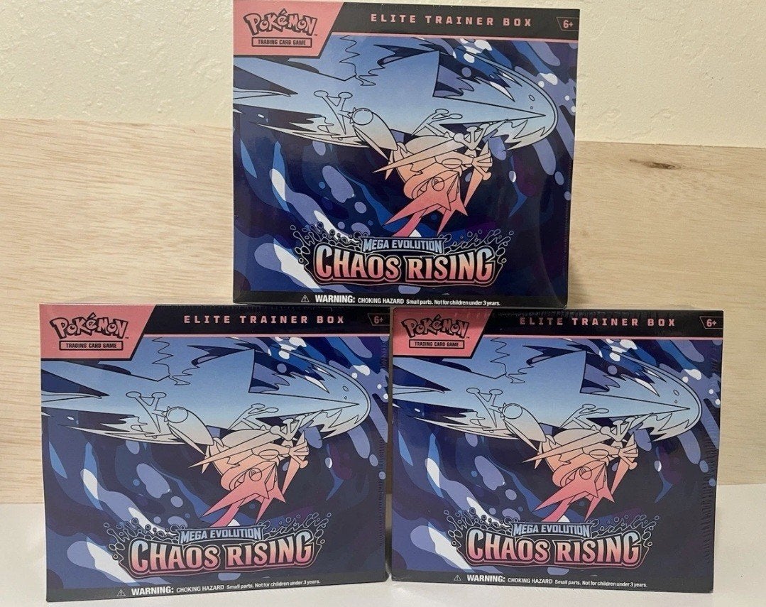 Pokémon Elite Trainer Box Mega Evolution Chaos Rising, Hobby en Vrije tijd, Ophalen of Verzenden, Nieuw, Boosterbox