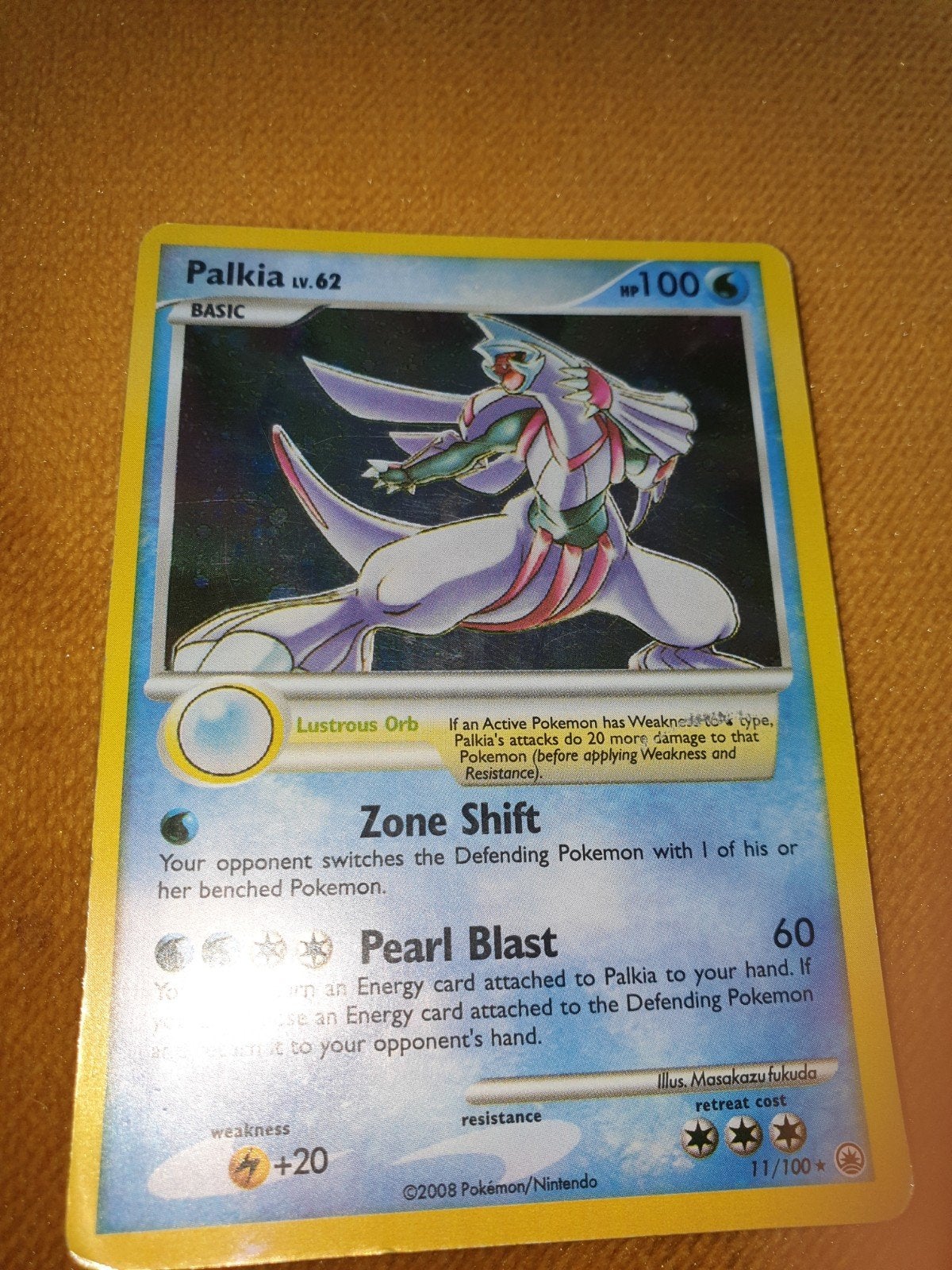 Pokémon Kaart Palkia LV.62 (2008), Ophalen of Verzenden, Gebruikt, Losse kaart