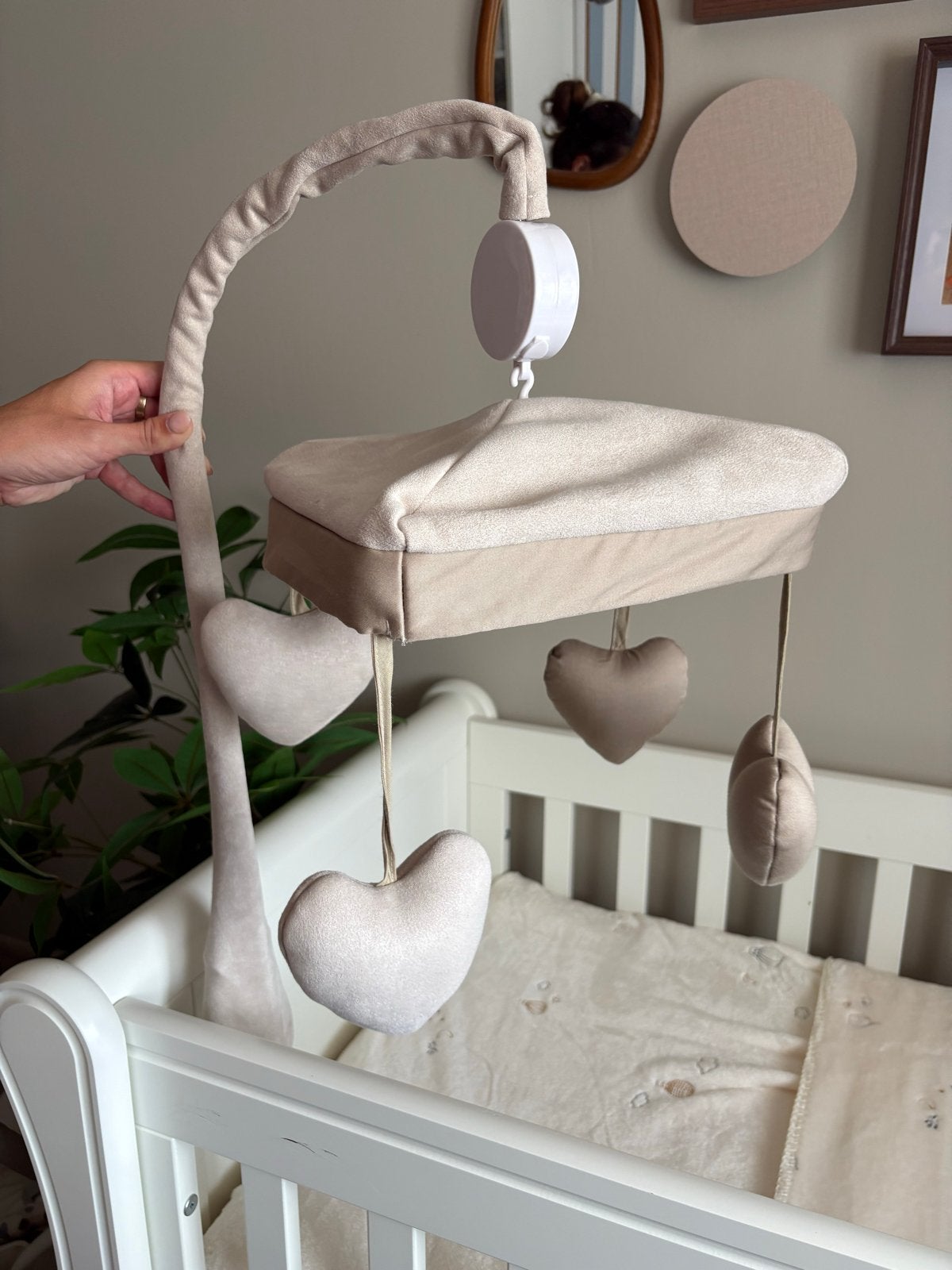 Muziekdoos beige met hartjes - compleet El Estilo, Ophalen of Verzenden, Zo goed als nieuw, Mobiel, Met geluid