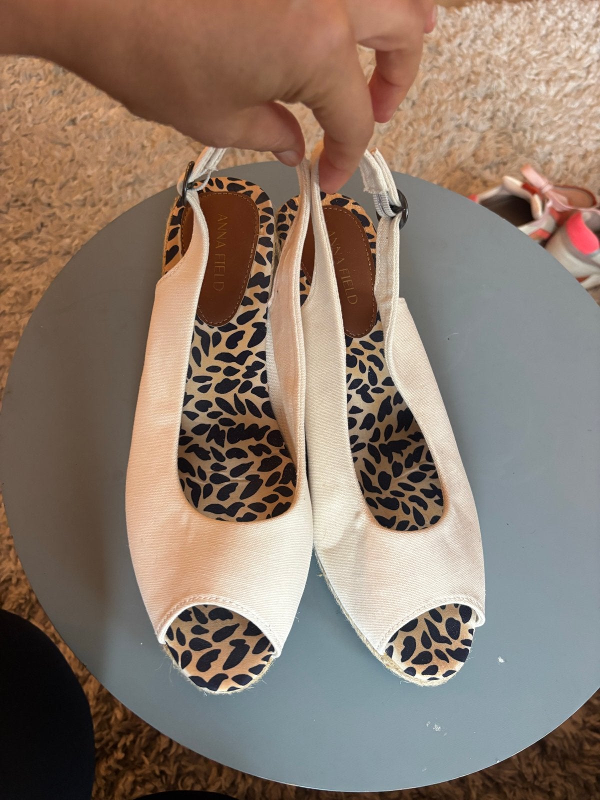 Anna Field witte Espadrilles met sleehak en slingback - 41, Kleding | Dames, Ophalen of Verzenden, Zo goed als nieuw, Beige, Espadrilles of Moccasins