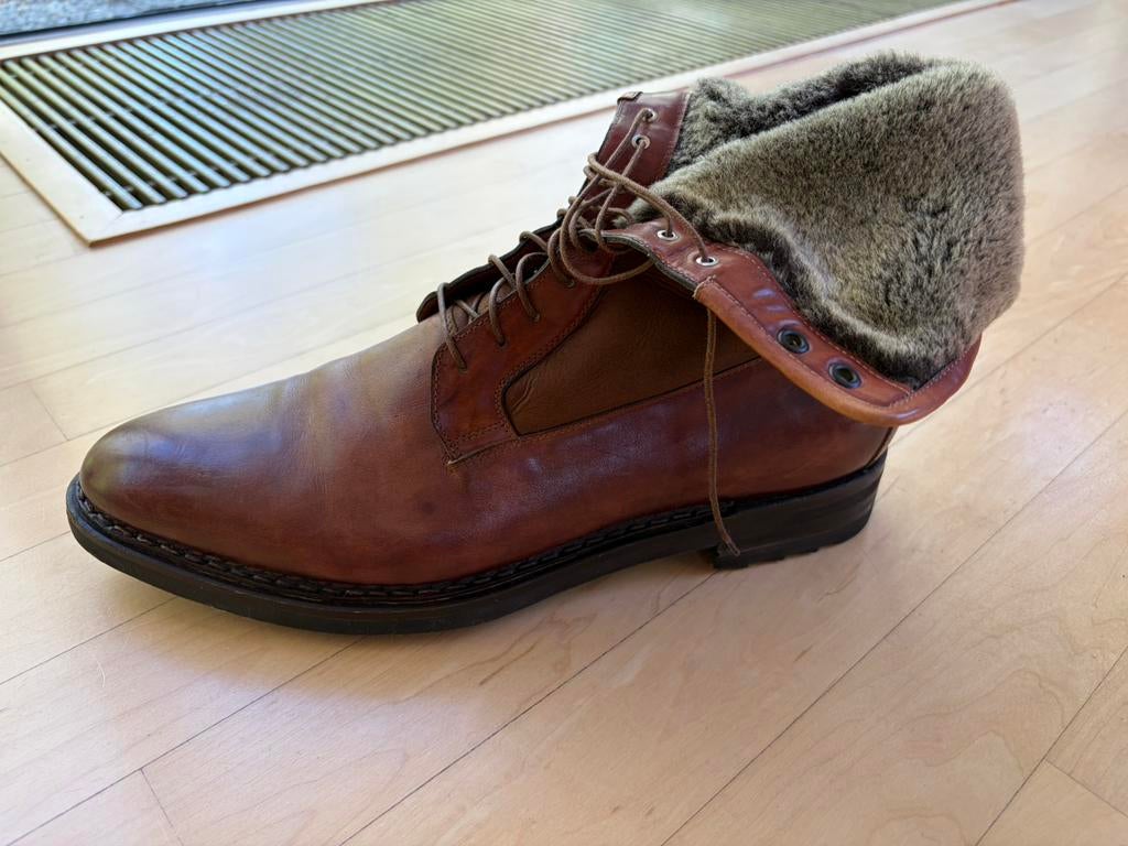 Santoni boots Goodyear maat 11, Kleding | Heren, Ophalen of Verzenden, Zo goed als nieuw, Bruin, Boots