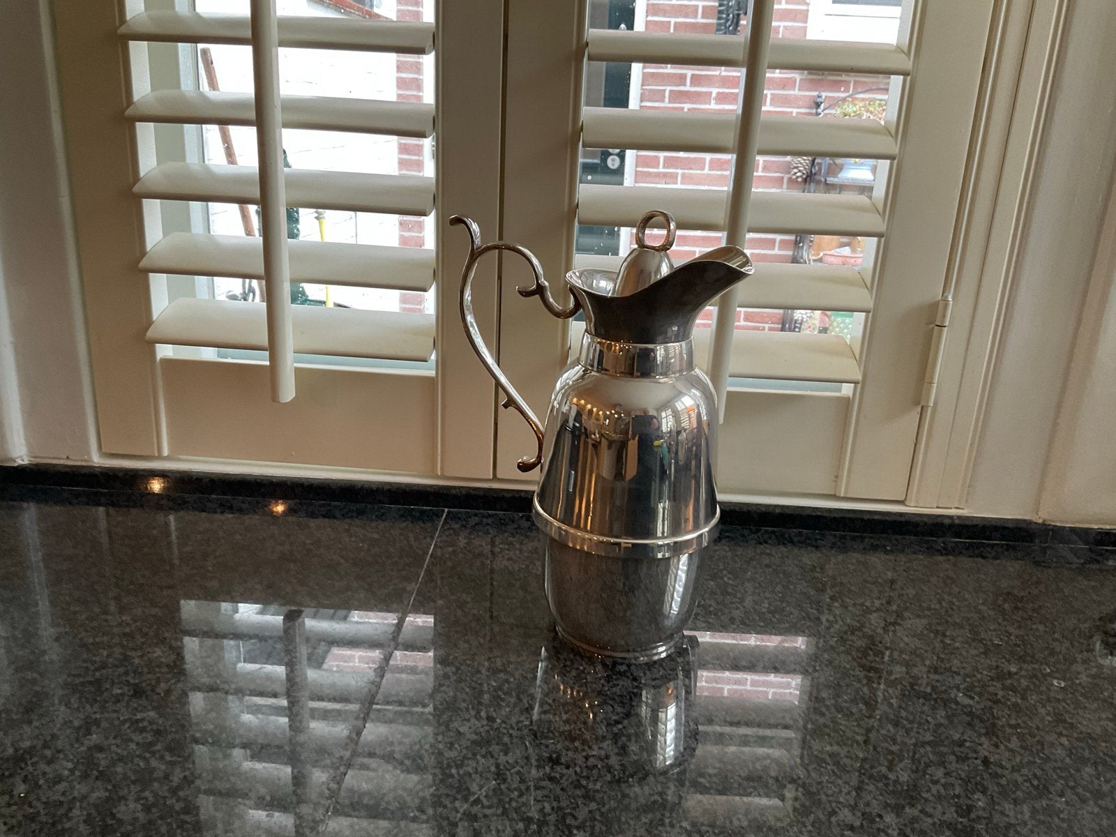 Vintage Verzilverde Thermos Schenkkan Jaren '30, Antiek en Kunst, Ophalen of Verzenden