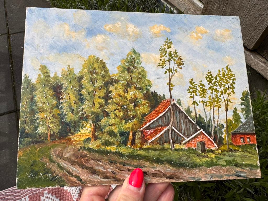 Schilderij zuid esmarkerrondweg Grote Boermarkeweg Enschede, Antiek en Kunst, Kunst | Schilderijen | Klassiek, Ophalen of Verzenden