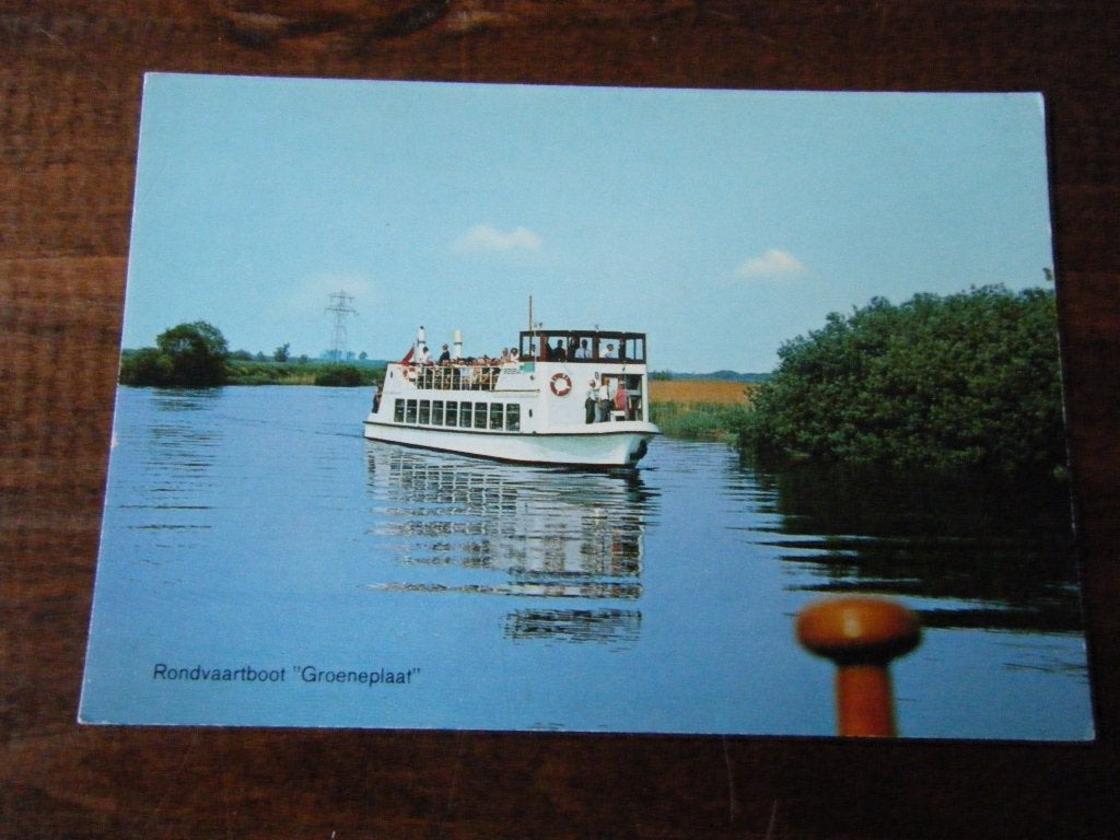 L7 - Biesbosch - Rondvaartboot Groeneplaat - Mooi/Oud, Ophalen of Verzenden, 1960 tot 1980, Noord-Brabant