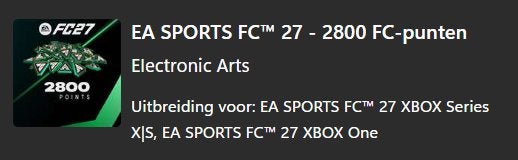 fifa/ea fc27 2800 fc- punten