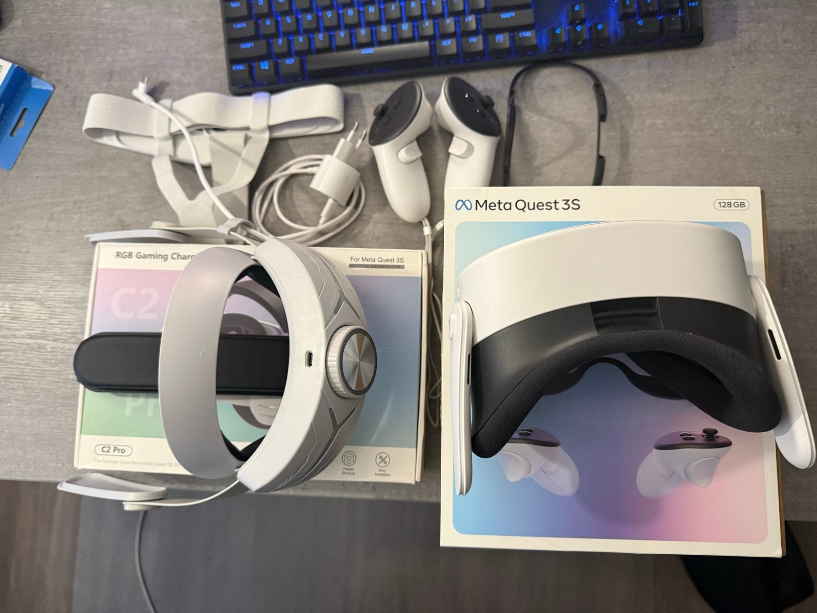 Meta Quest 3S 128GB VR-bril met accessoires | met GARANTIE, Ophalen, Zo goed als nieuw, VR-bril, Overige platformen
