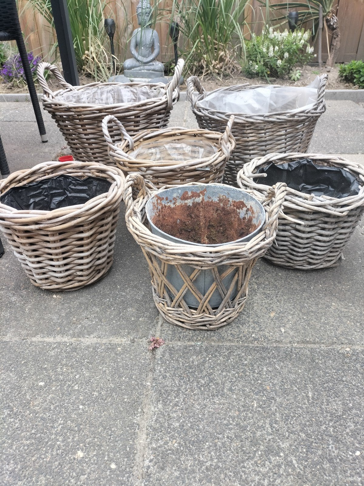 Rieten bloempotten, Ophalen, Rond, Minder dan 30 cm
