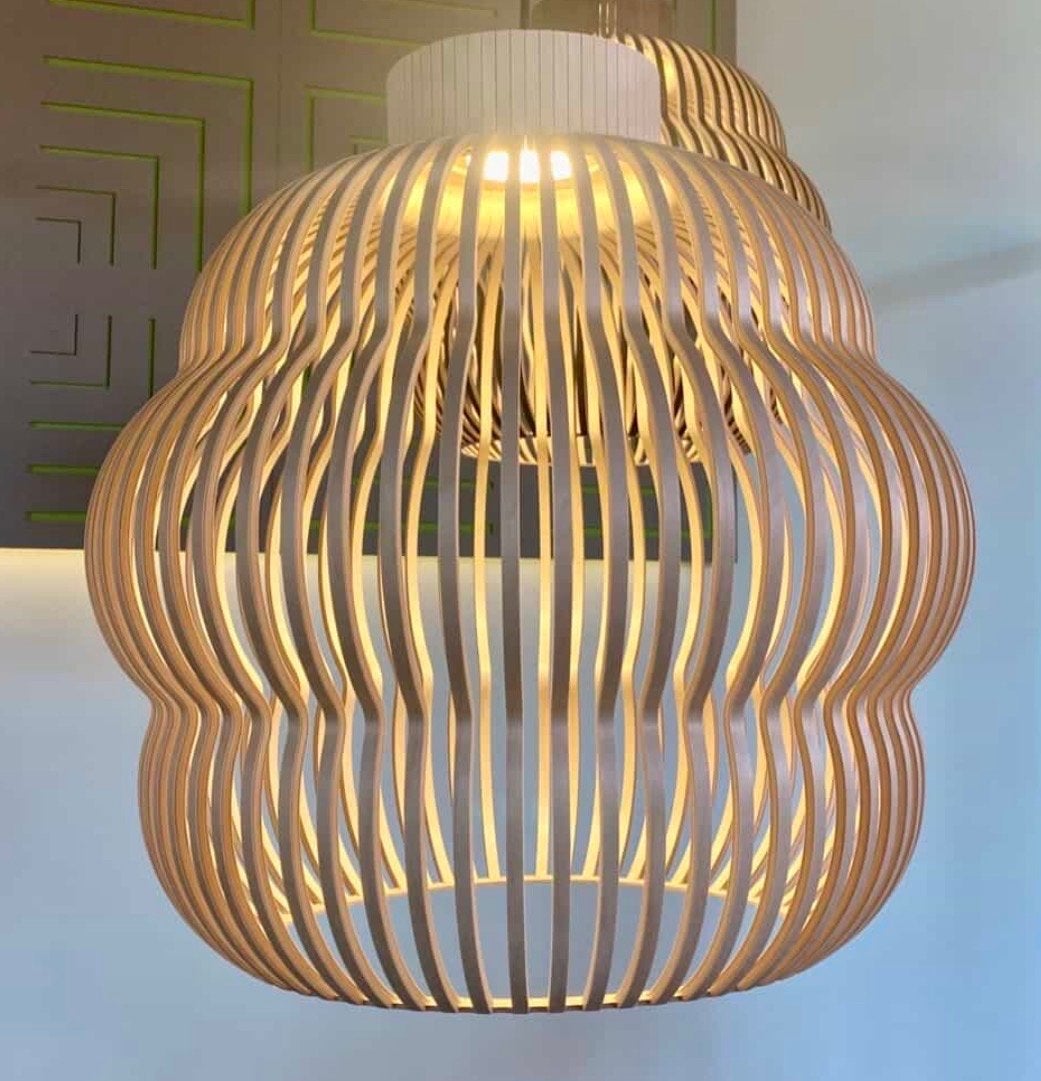 Secto Kumulo Moderne houten hanglamp - Uniek design, Huis en Inrichting, Lampen | Hanglampen, Ophalen of Verzenden, Nieuw, Hout