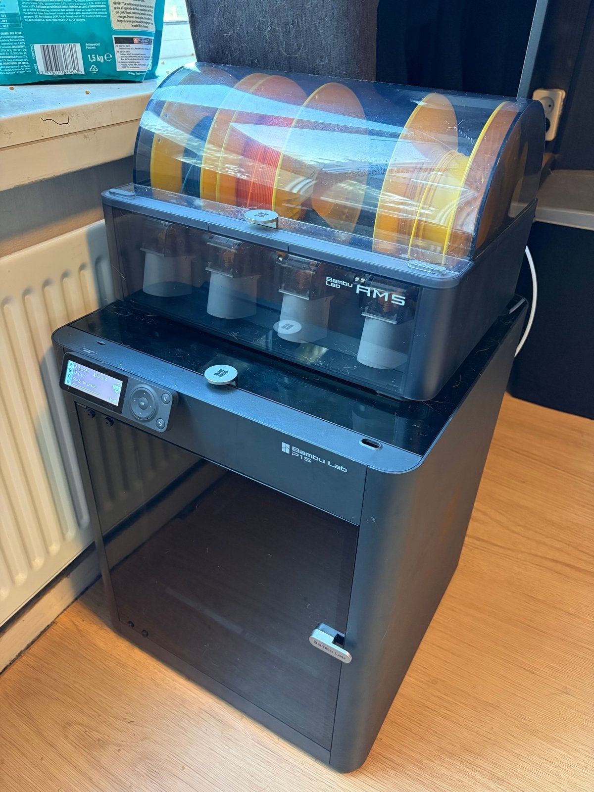 Bambu Lab P1S met 3 AMS-units - Recent onderhouden, Computers en Software, 3D Printers, Ophalen, Zo goed als nieuw, Filament