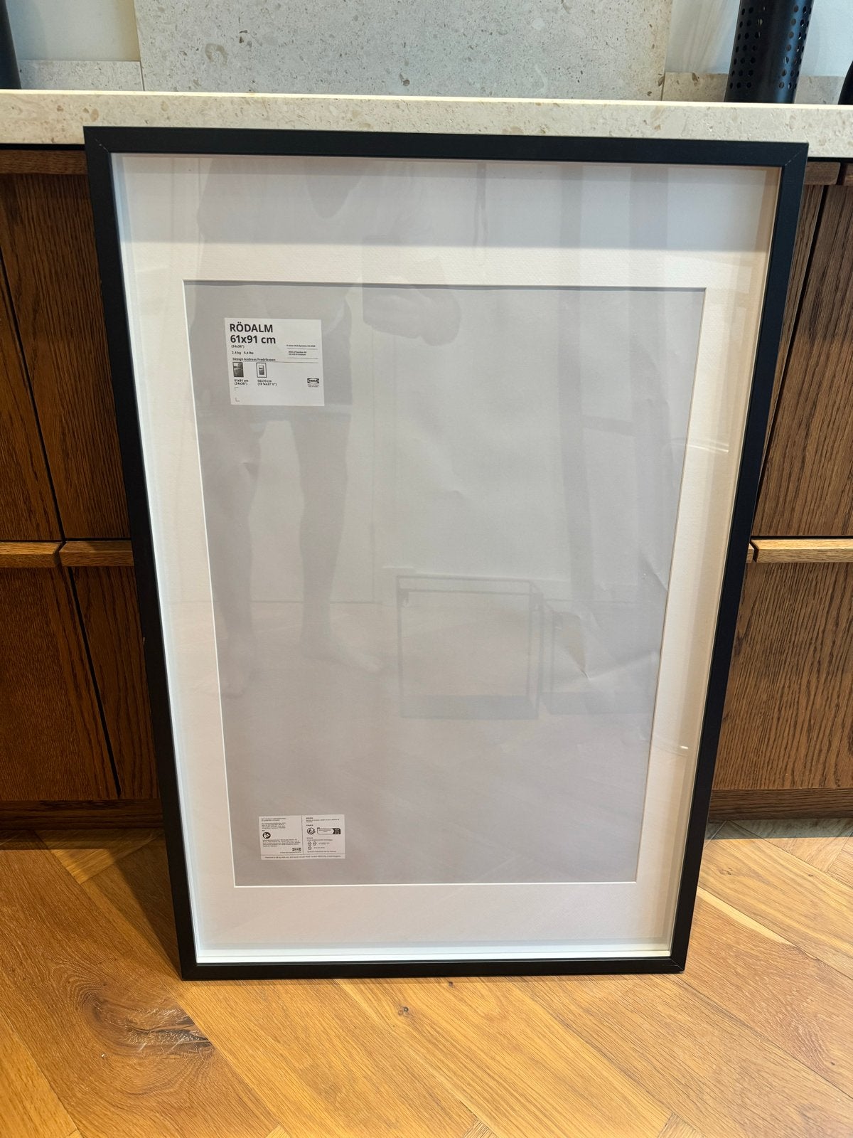 IKEA RÖDALM Fotolijst 61x91 cm Zwart, Ophalen, Nieuw, Fotolijst, Met glas