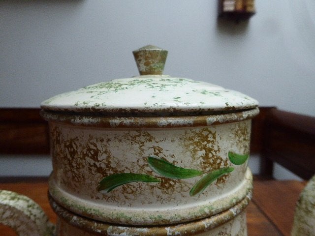 Antieke emaille Franse koffiepot met filter, Ophalen of Verzenden