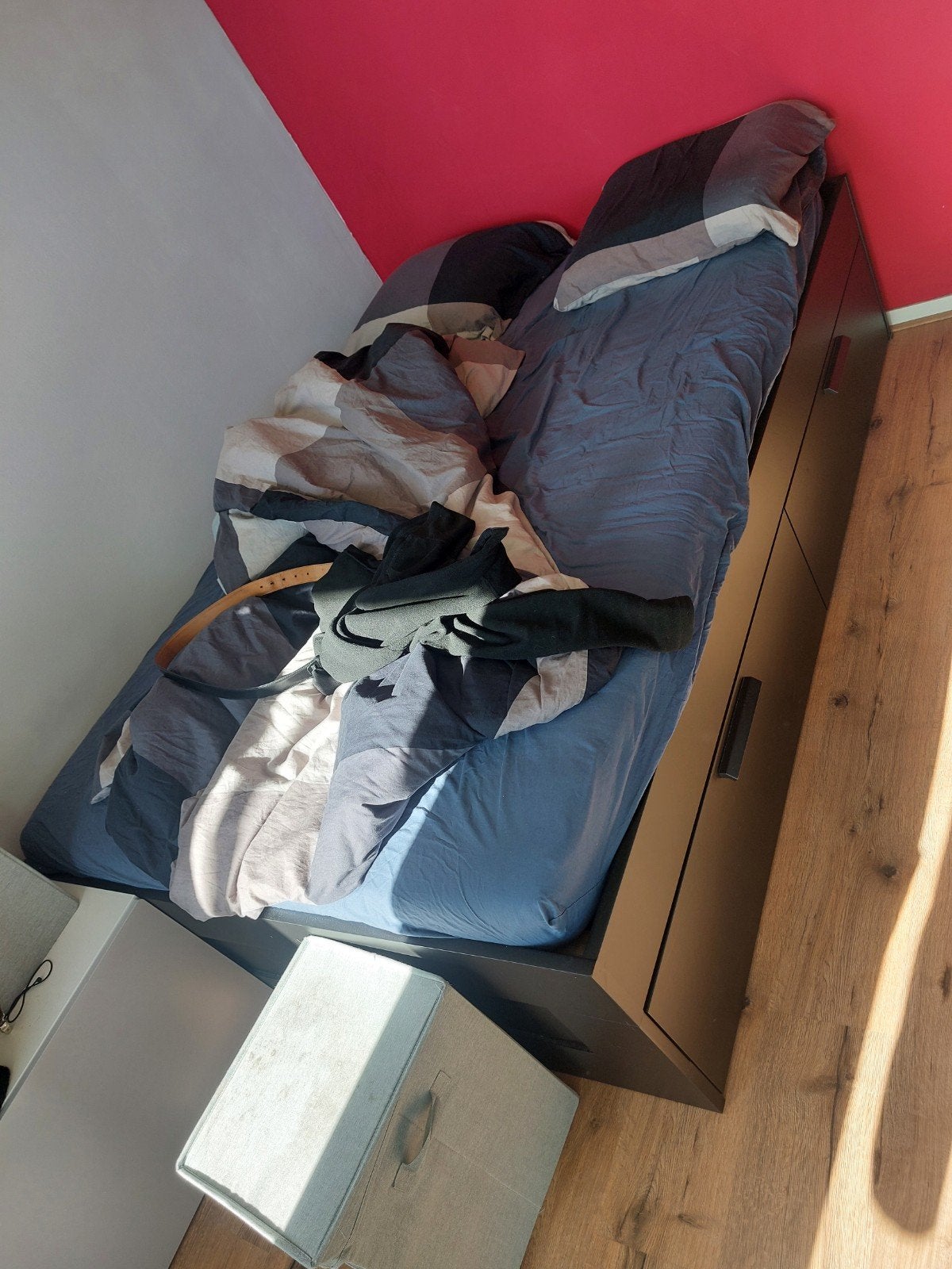 Tweepersoonsbed met laden, Ophalen, Gebruikt, Wit, Tweepersoons