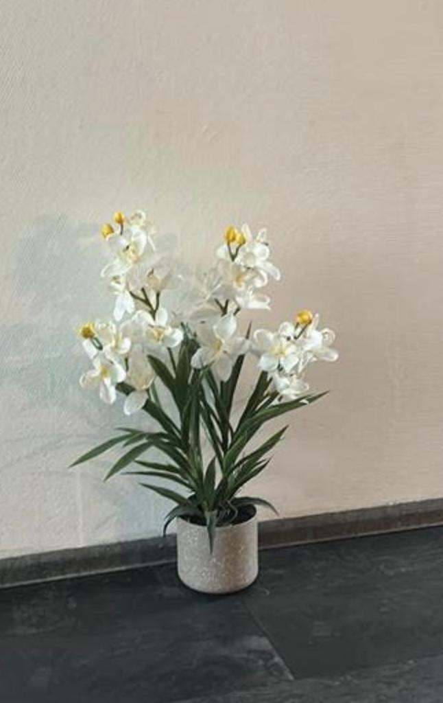 Kunstplant Witte Orchidee in Pot, Binnen, Kunstplant, Ophalen of Verzenden, Kunststof